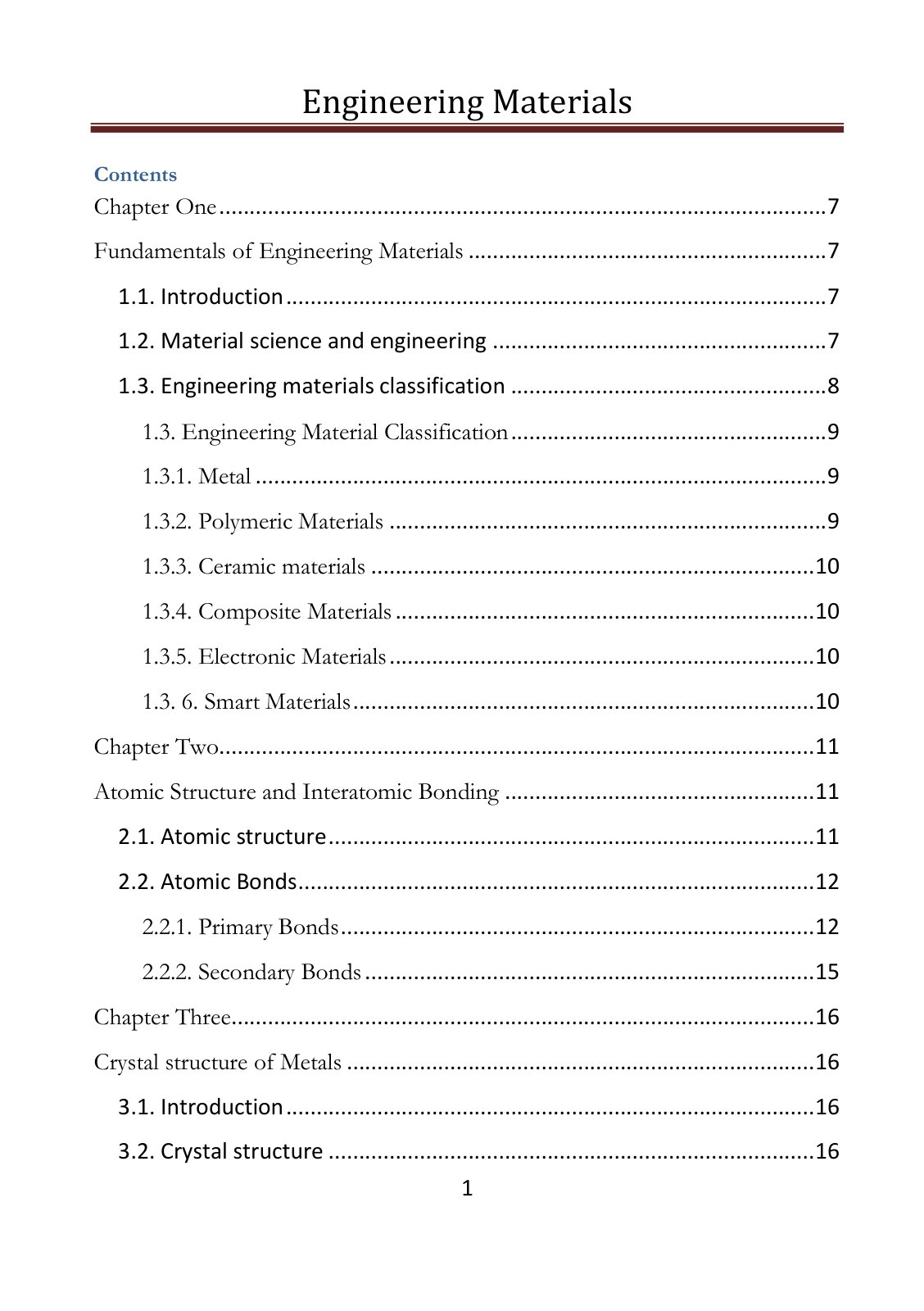 First page of Engineering Materials