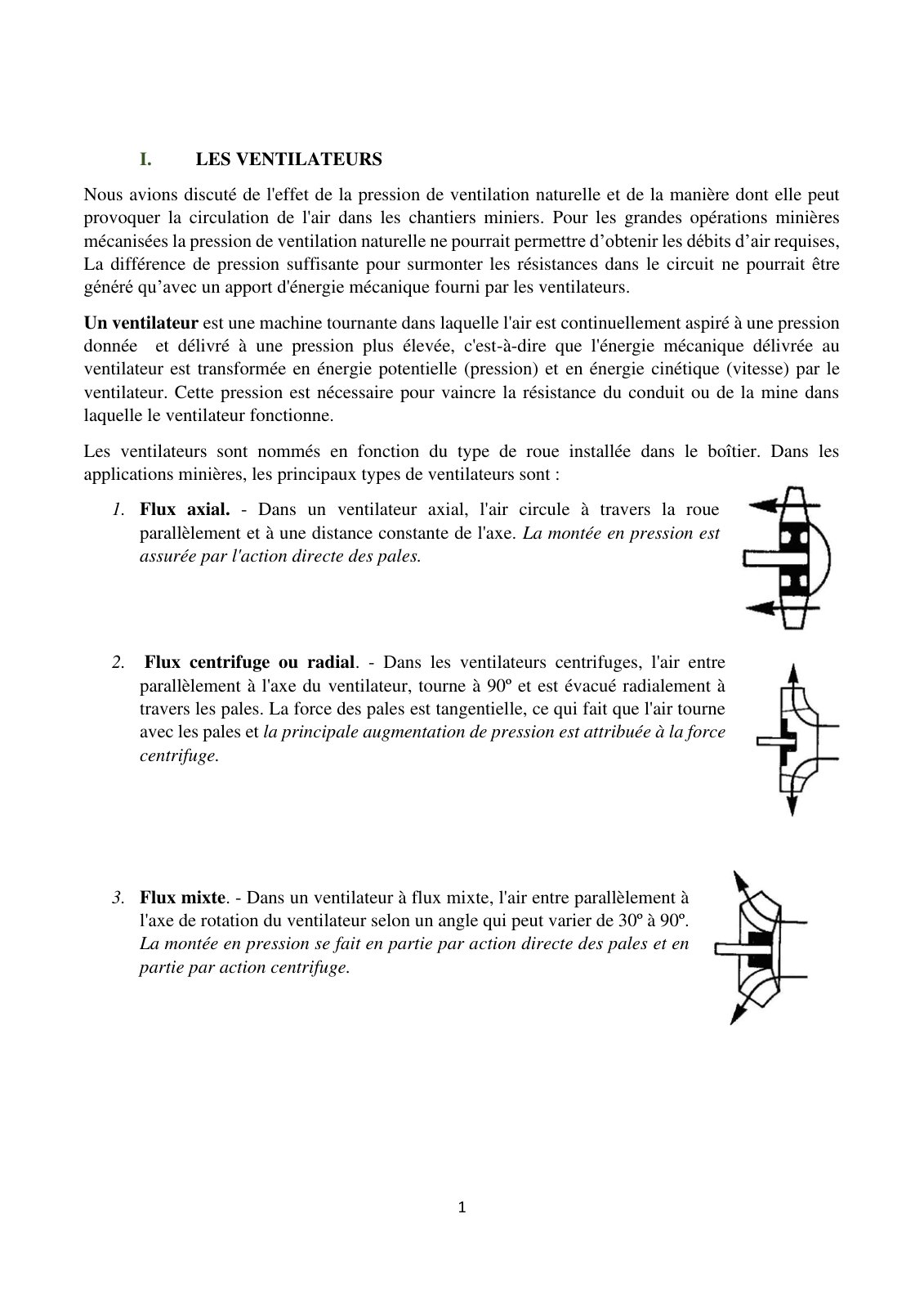 First page of Cours de Ventilation souterraine iV May 2025