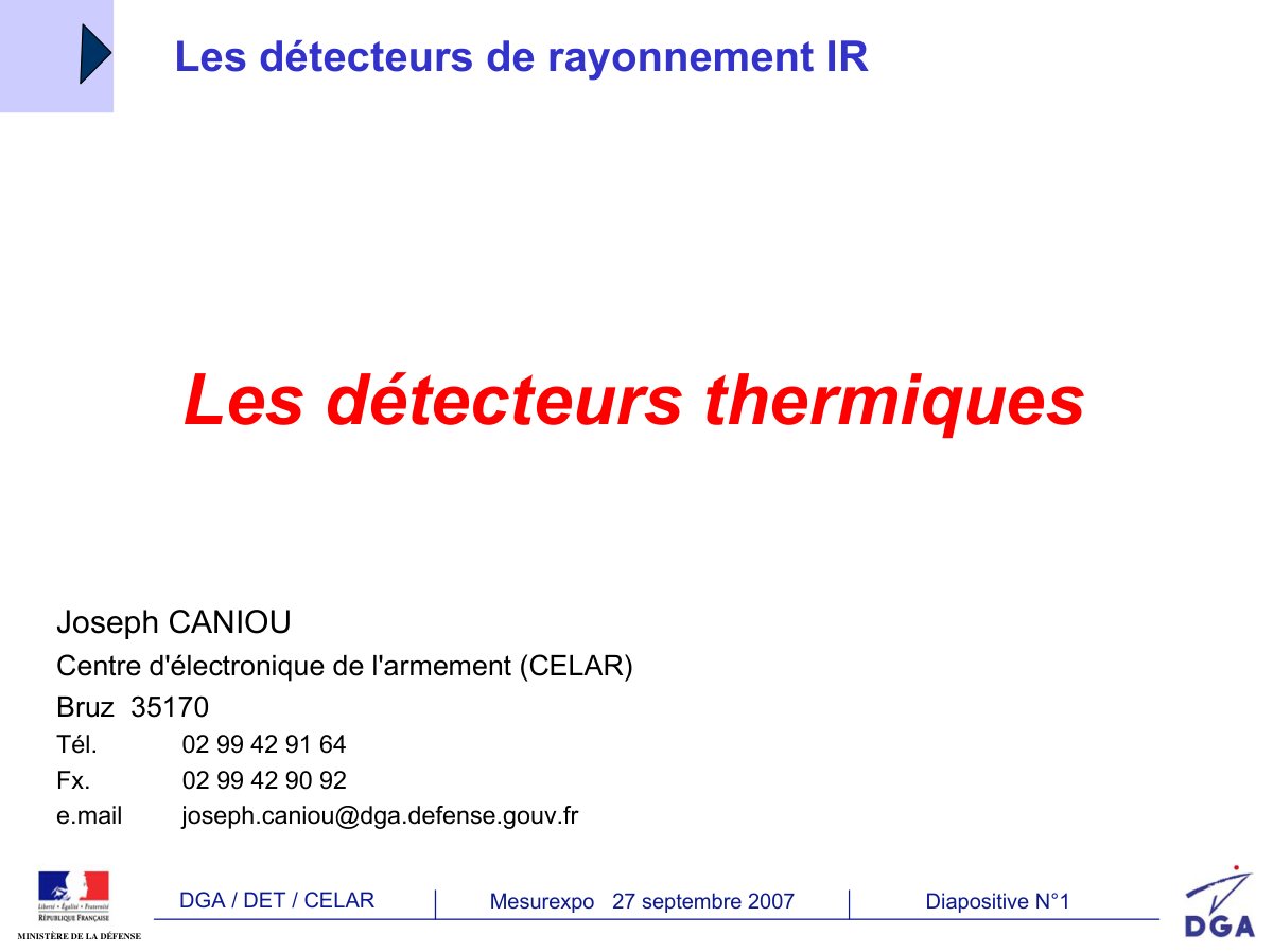 First page of detecteurs thermiques