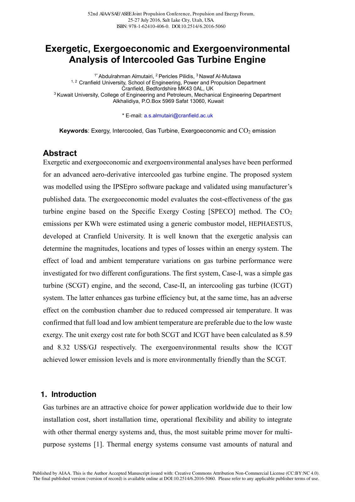 First page of Exergetic Exergoeconomic and Exergoenvir