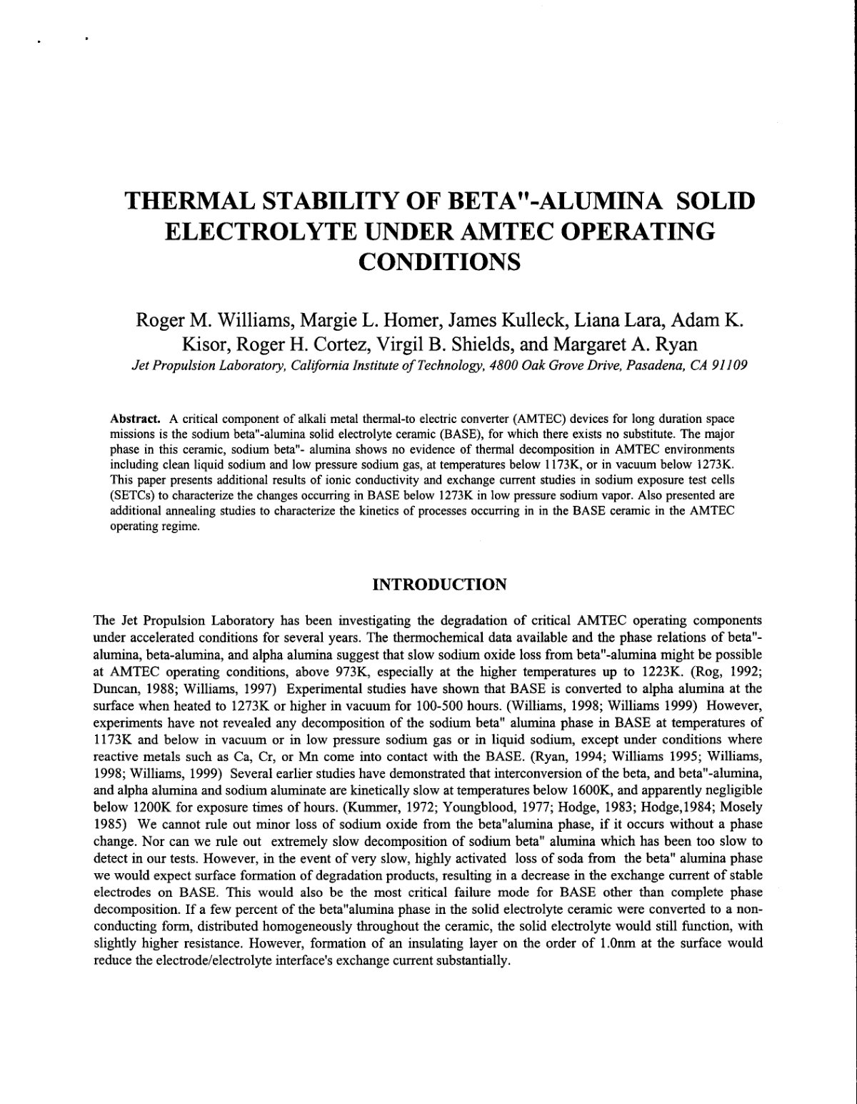First page of Thermal stability of beta sup  alumina