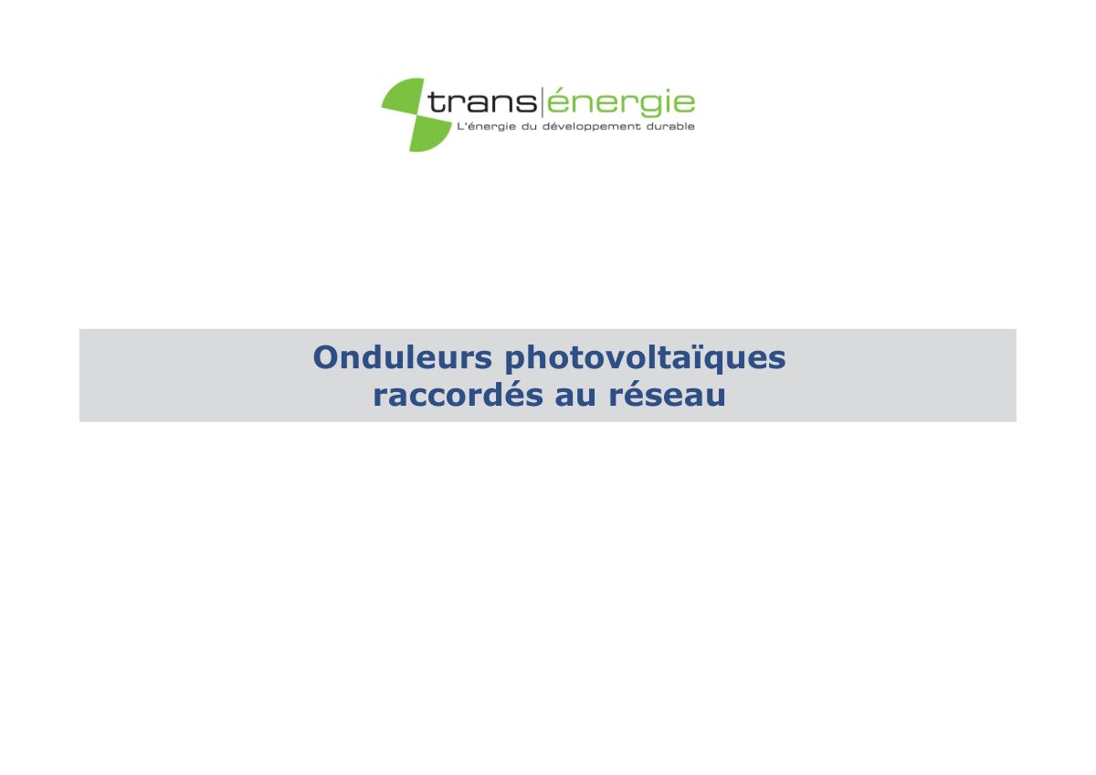First page of onduleurs photovoltaiques raccordes au reseau