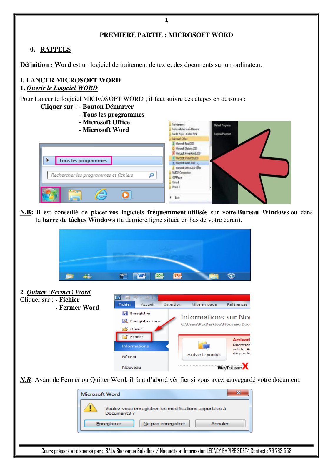 First page of INFORMATIQUE 8 émè