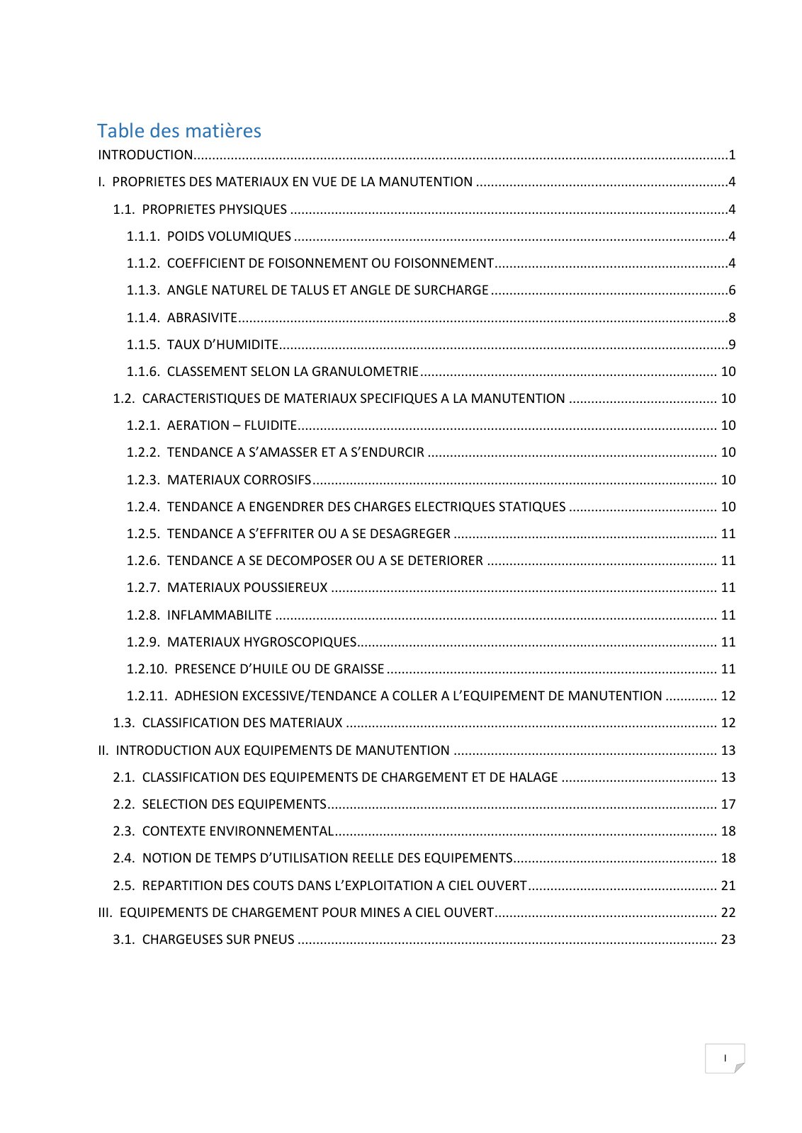 First page of MACHINES MINIERES