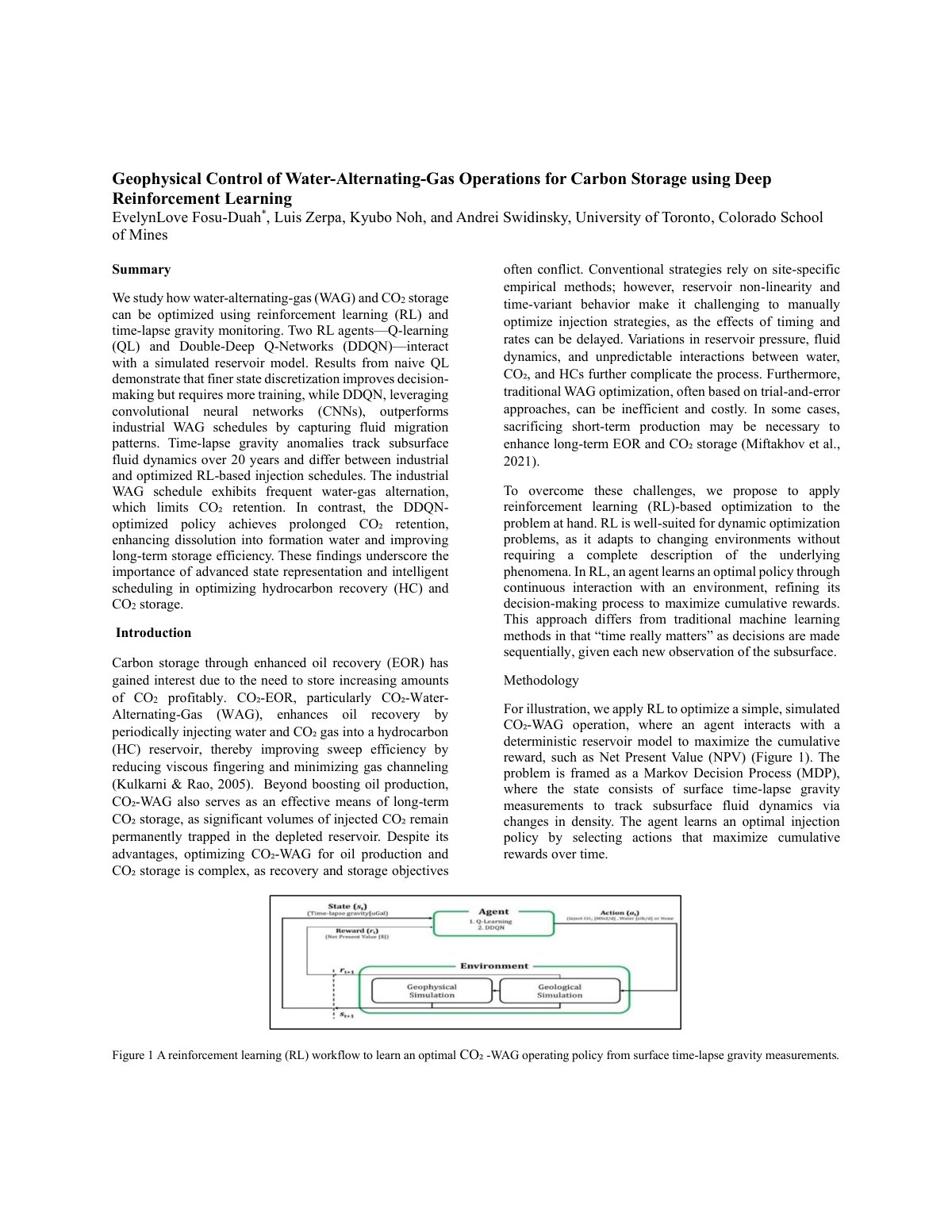 First page of Geophysical Control of Water Alternating