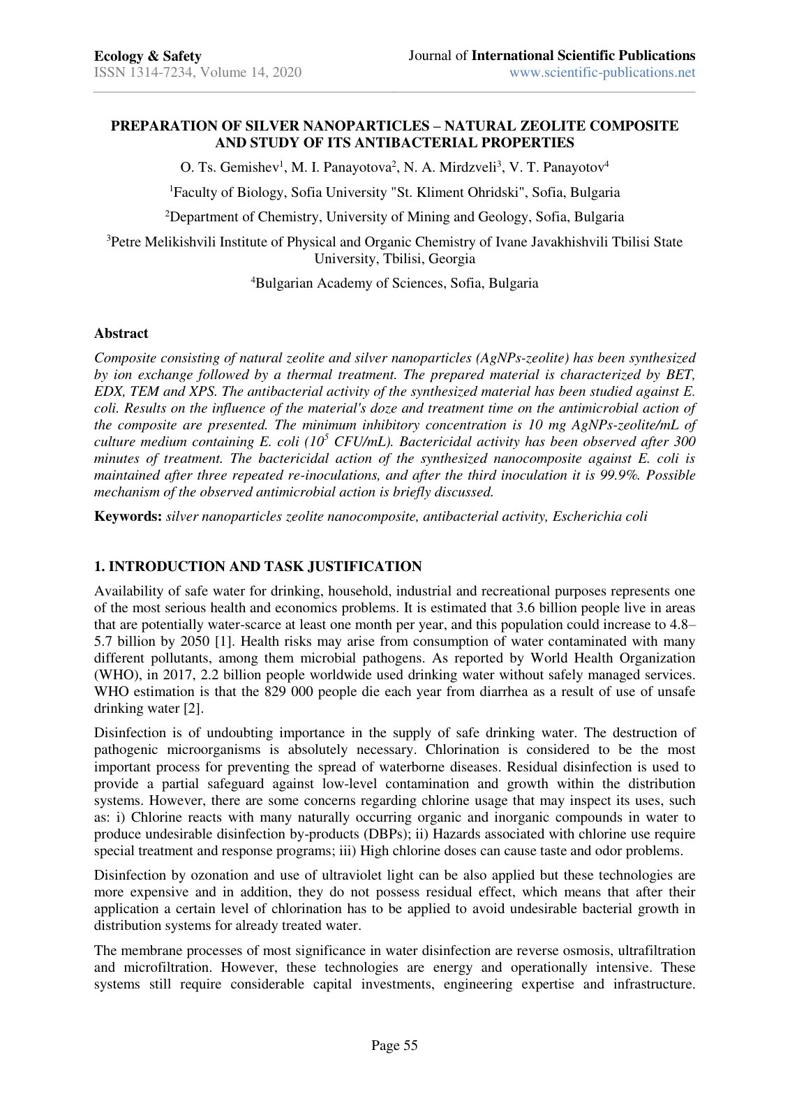 First page of Preparation of Silver Nanoparticles Natu