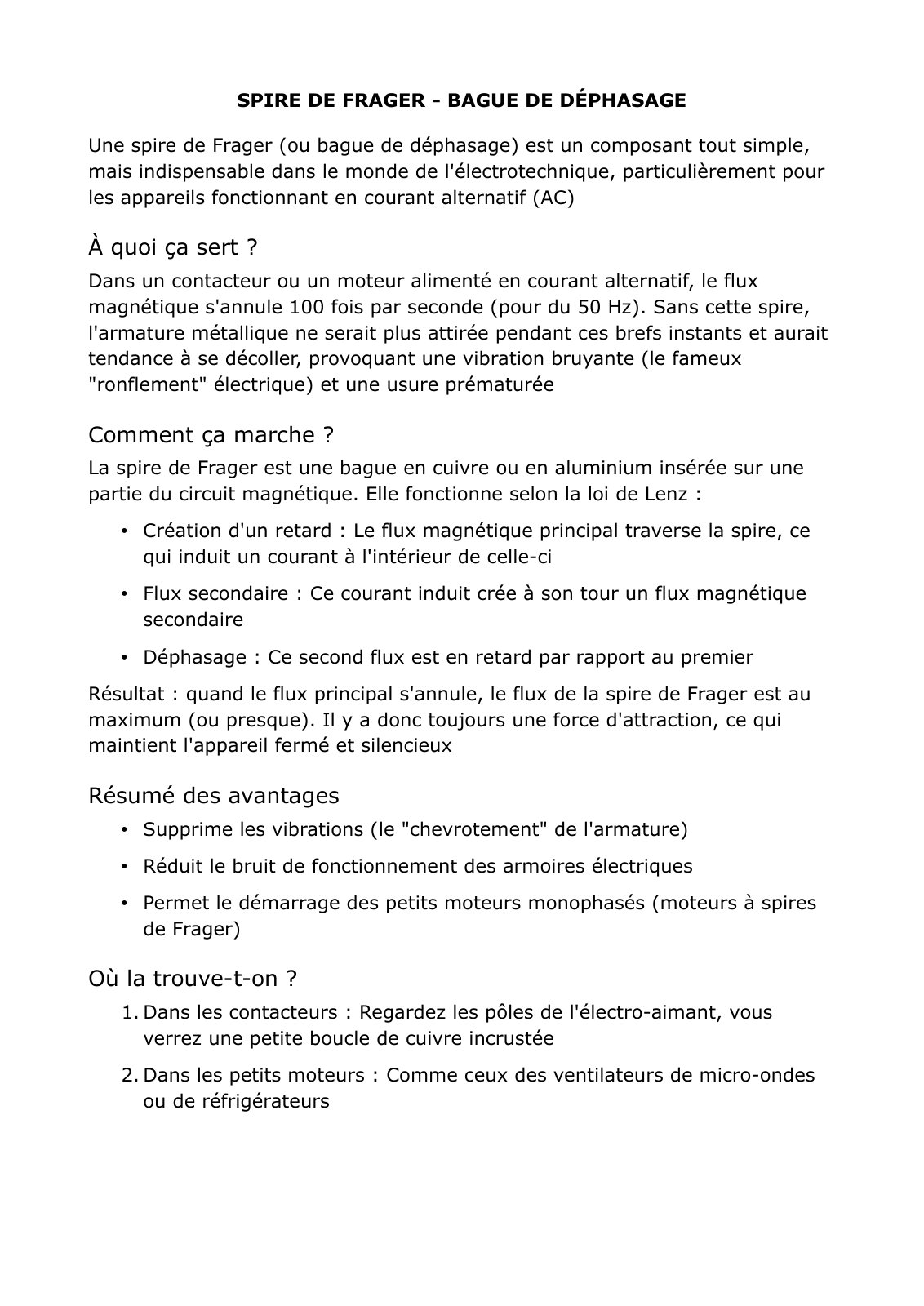 First page of bague dephasage