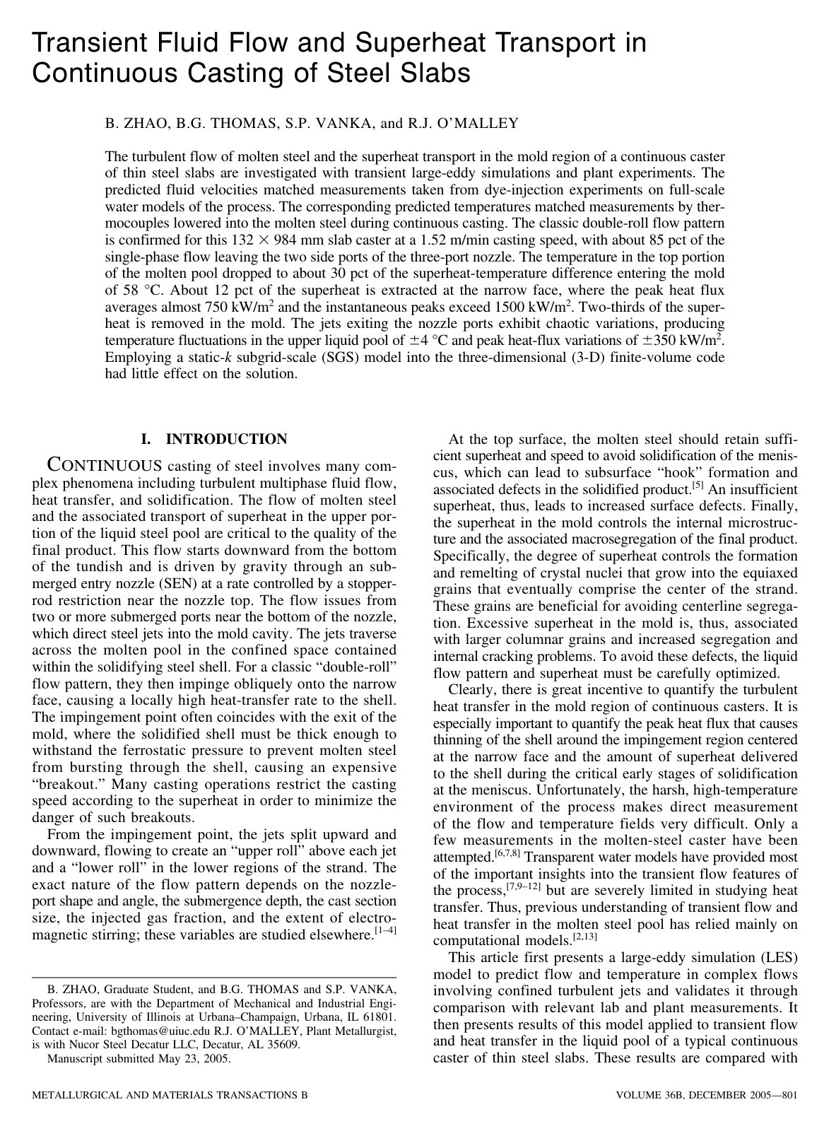 First page of Transient fluid flow and superheat trans
