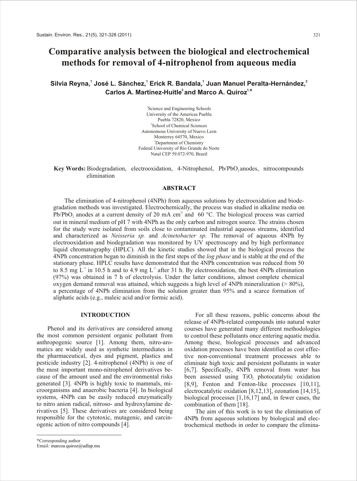 First page of Comparative analysis between the biologi