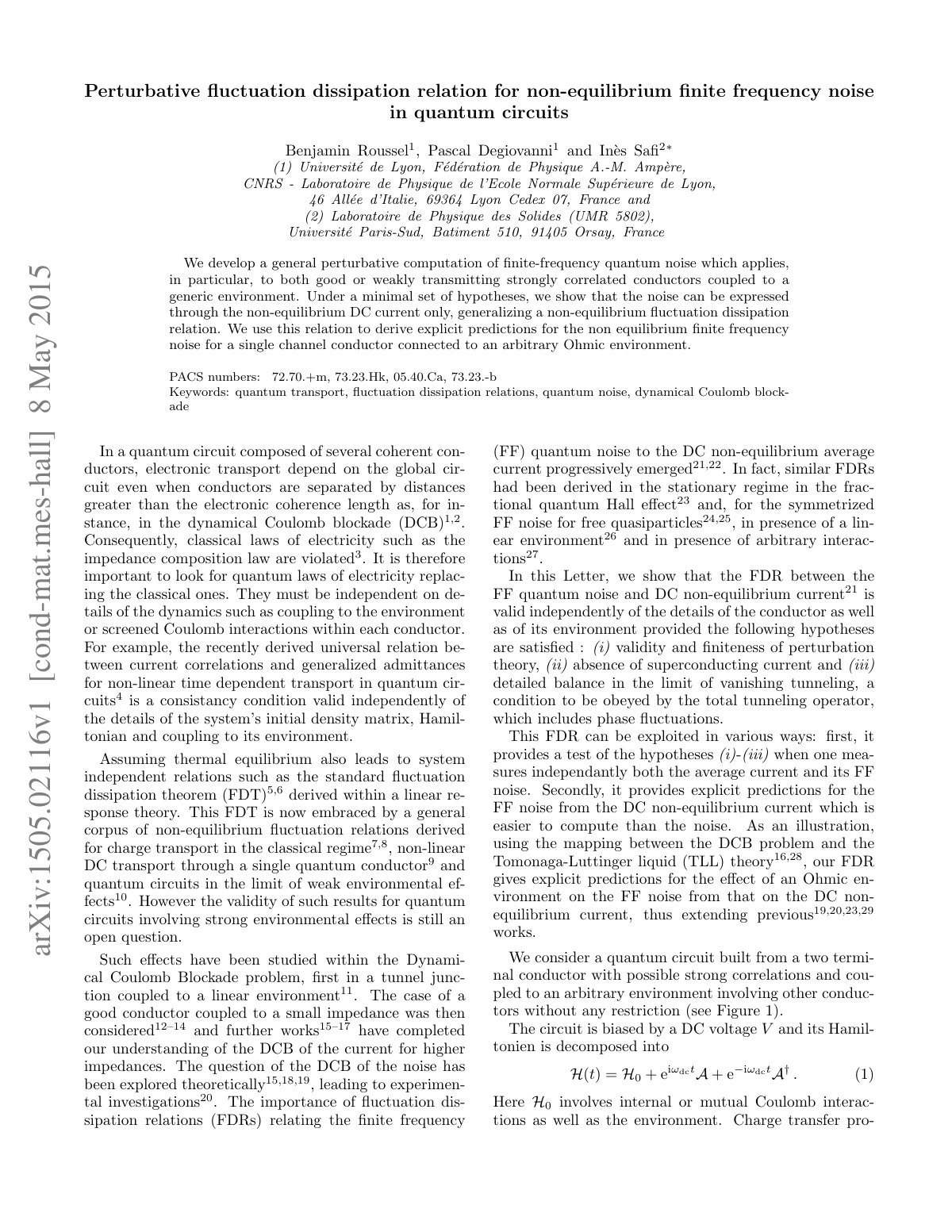 First page of Perturbative fluctuation dissipation rel
