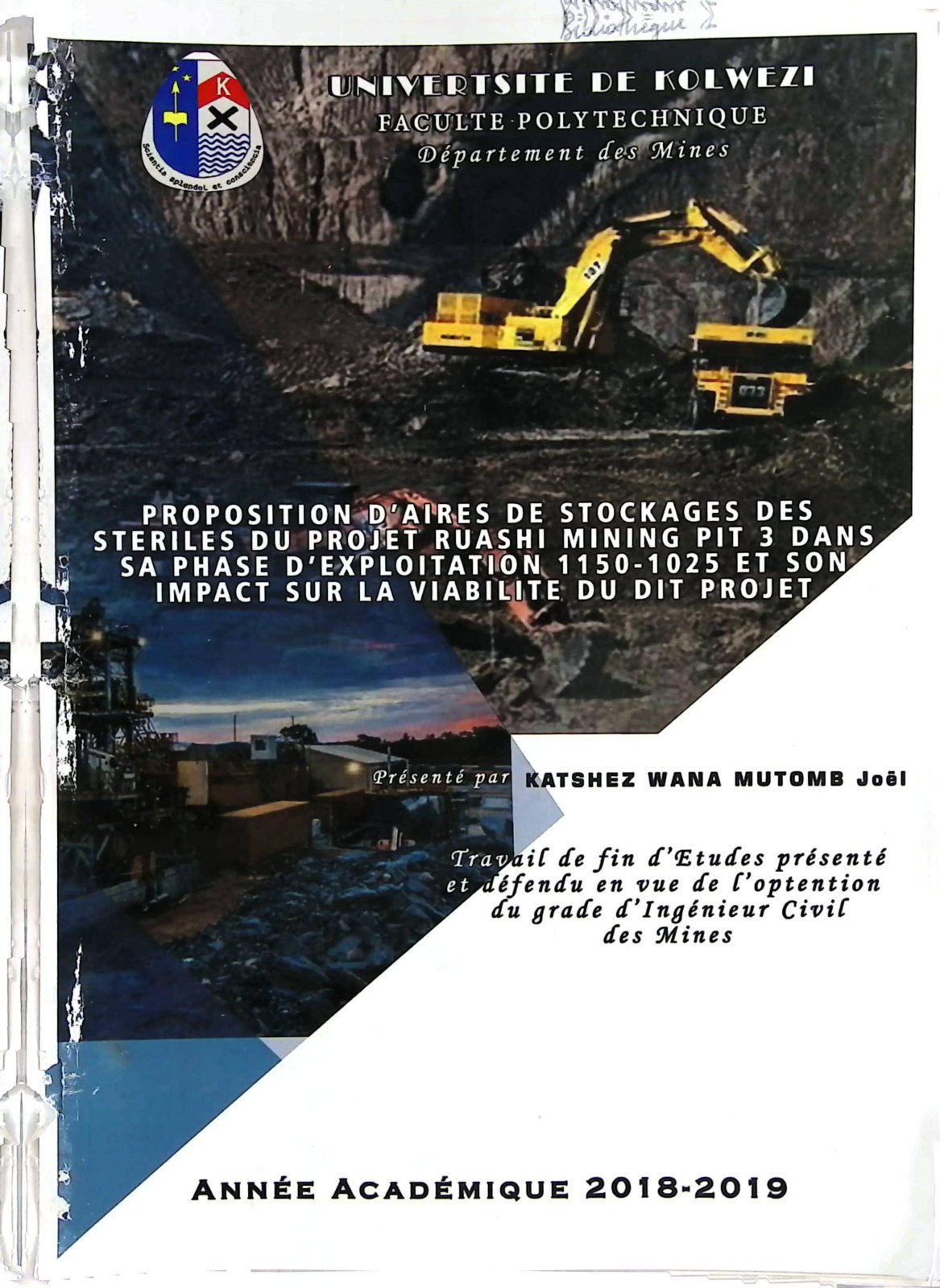 First page of Etudes presente ef entlu en vue tle ['optention du grade d'Ingenieur Civil