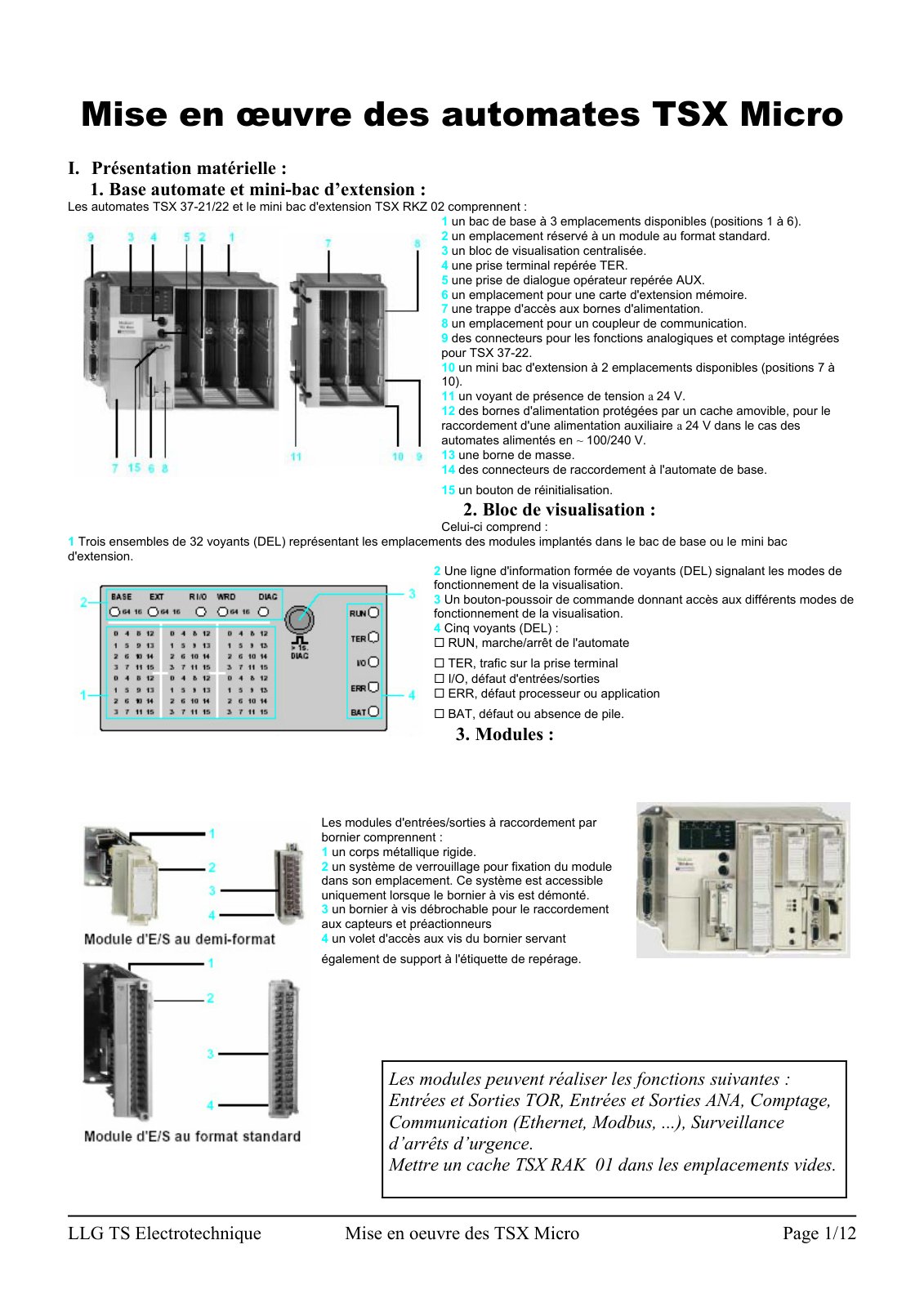 First page of mise oeuvre tsx micro