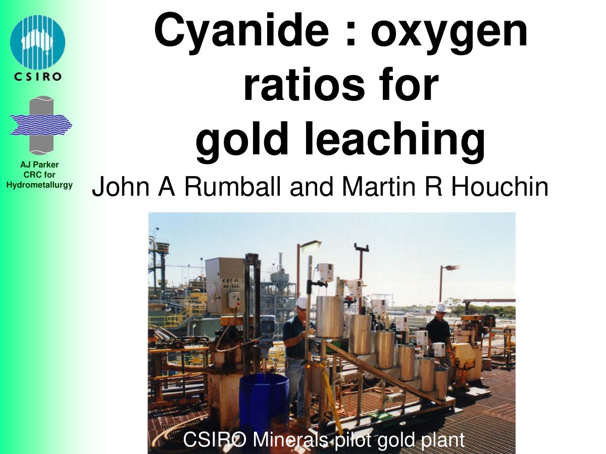 First page of Rumball and Houchin 2003 Cyanide oxygen ratios