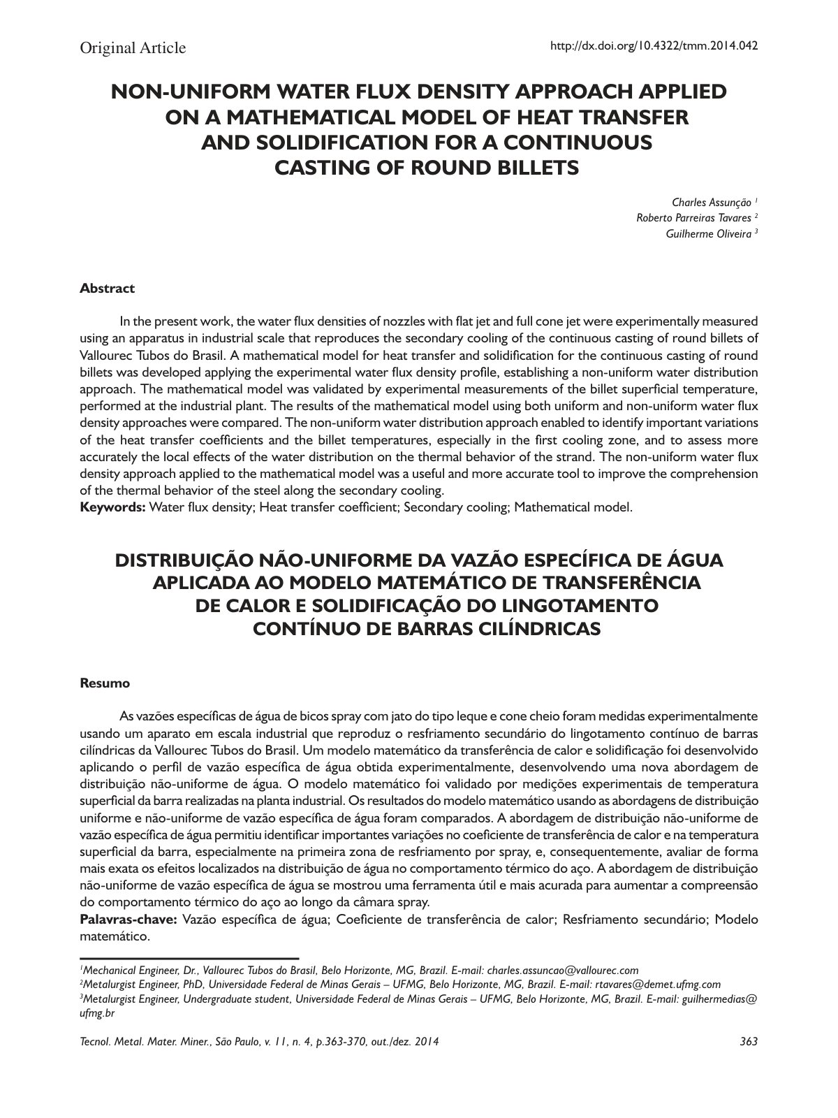First page of Non Uniform Water Flux Density Approach