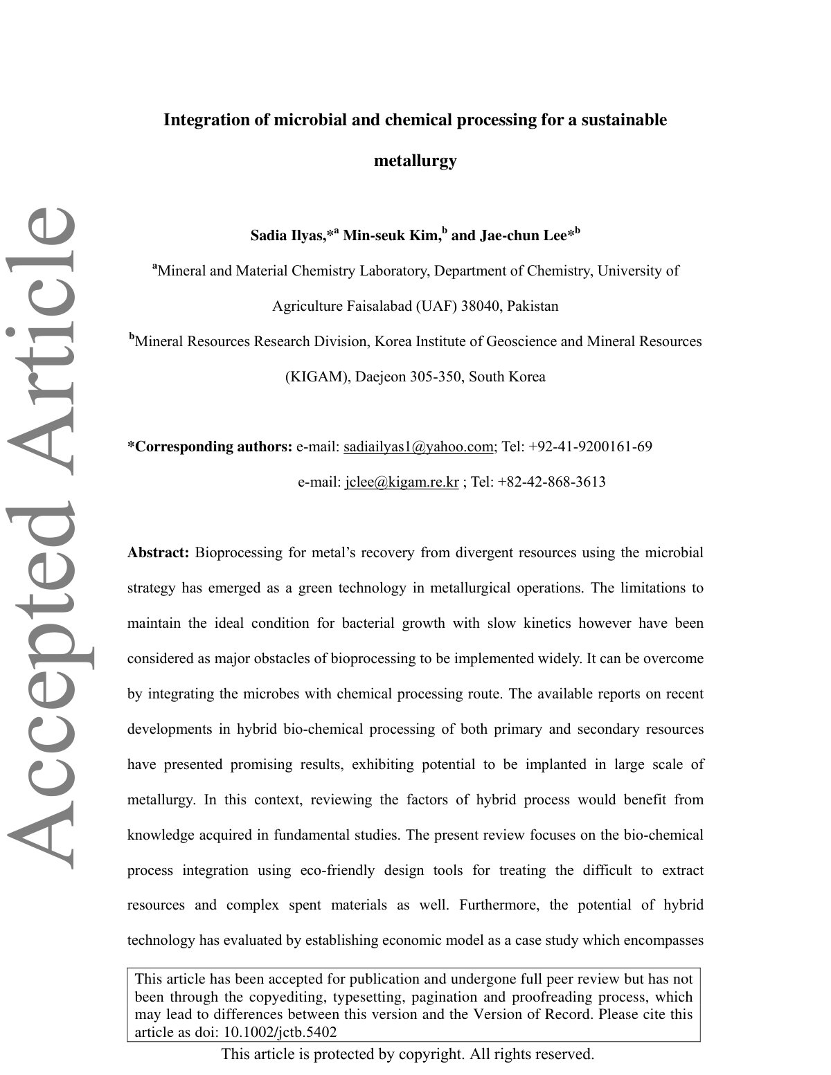 First page of Integration of microbial and chemical pr
