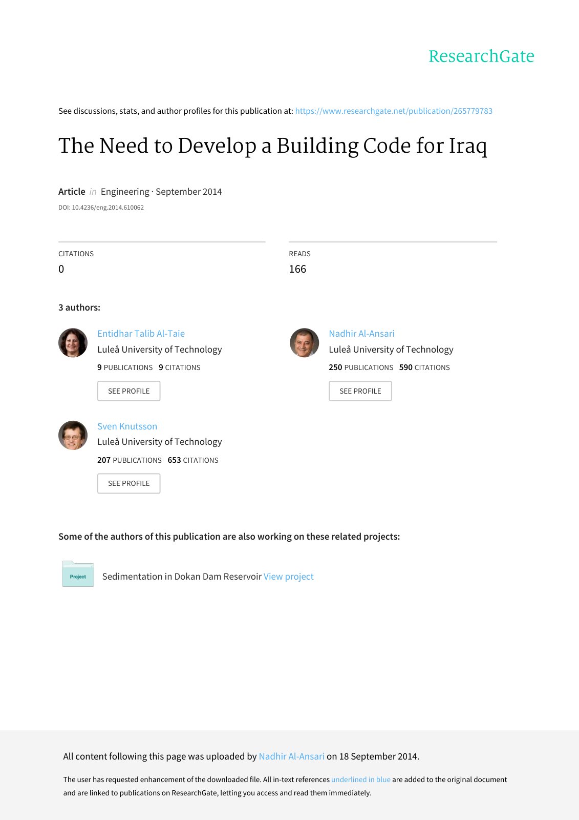 First page of The Need to Develop a Building Code for