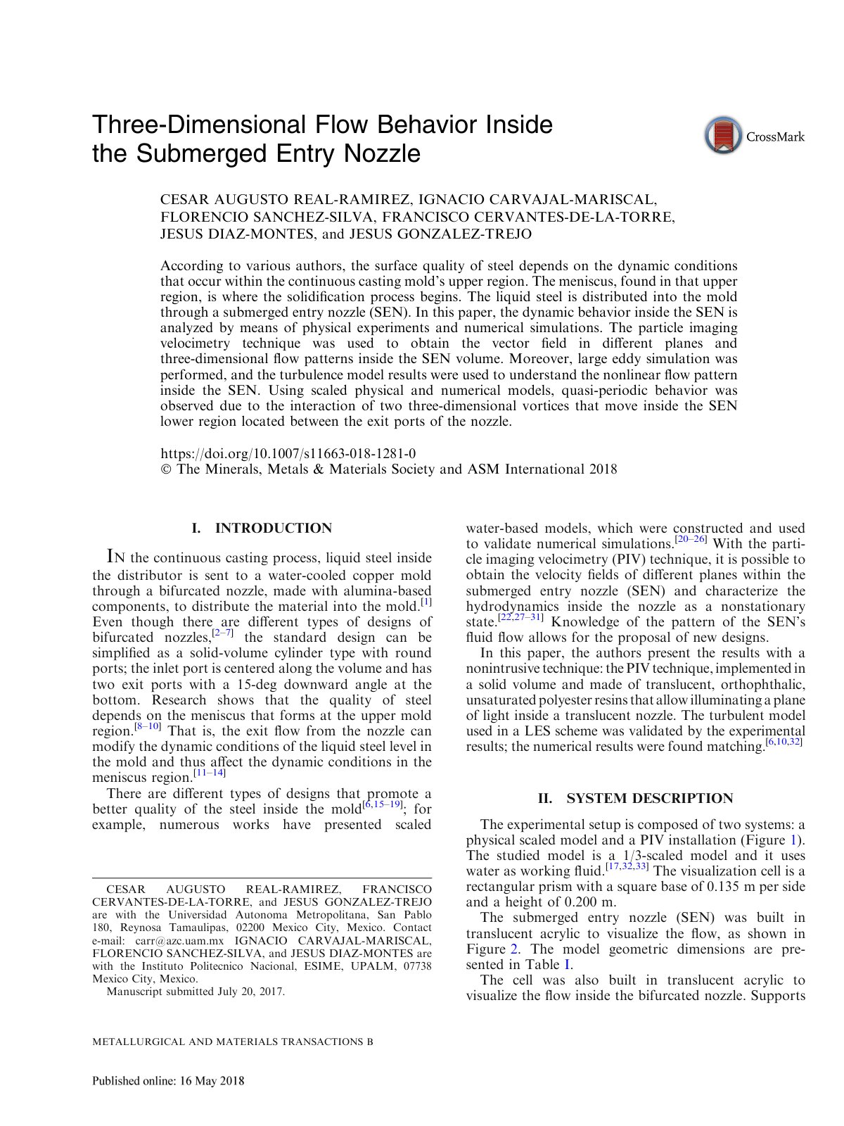 First page of Three Dimensional Flow Behavior Inside t