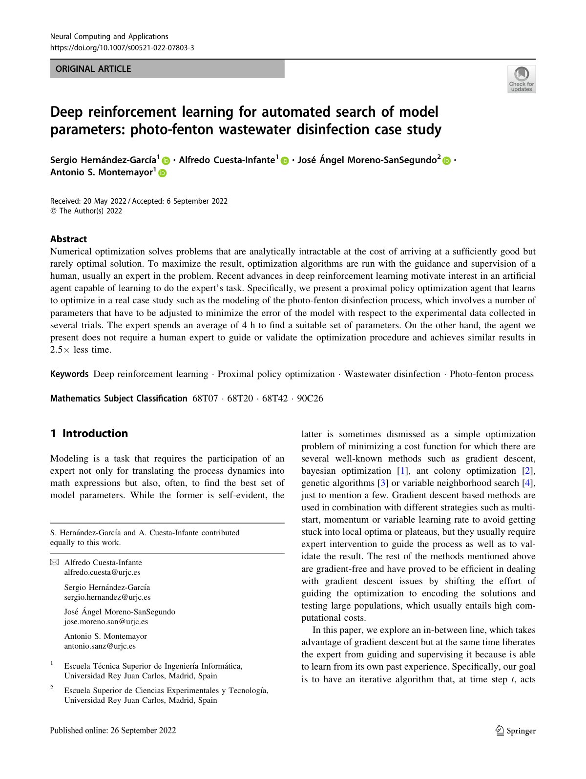 First page of Deep reinforcement learning for automate