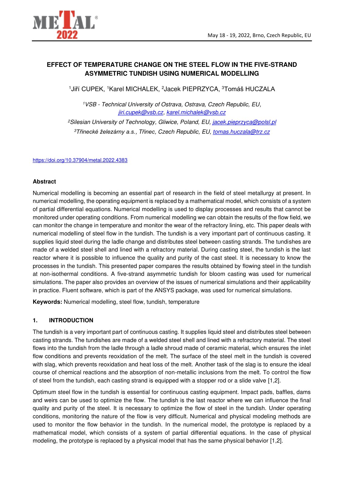 First page of Effect of Temperature Change on the Stee