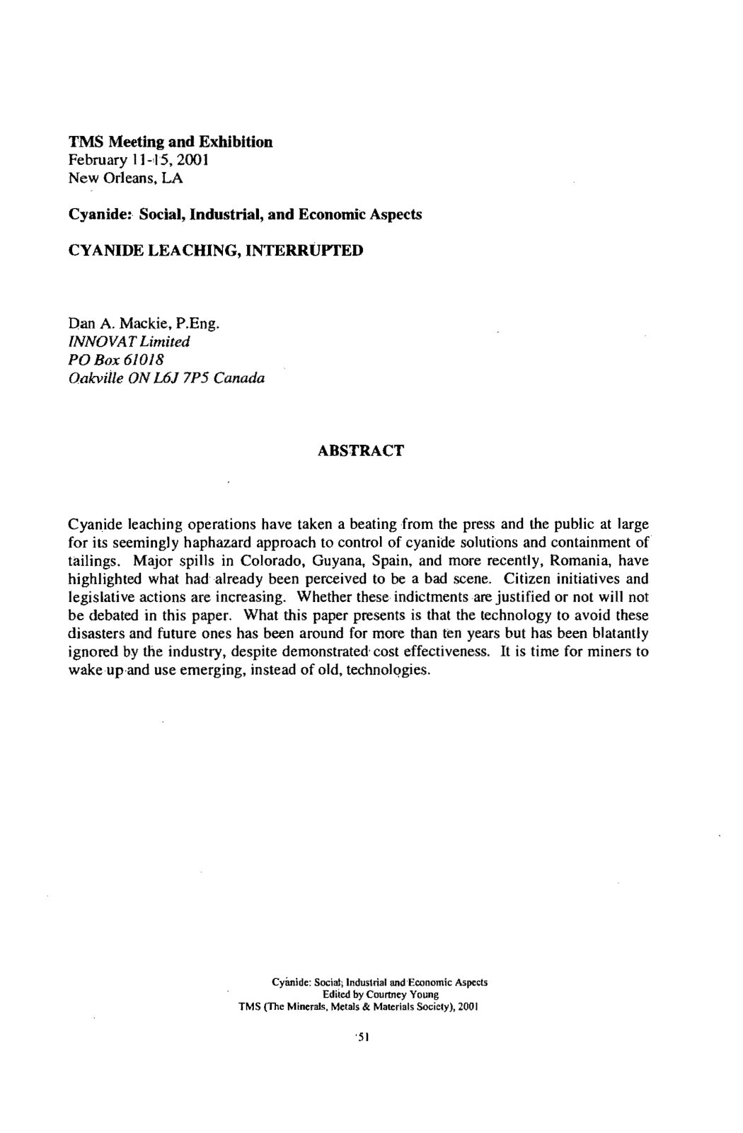 First page of Cyanide: Social, Industrial, and Economic Aspects