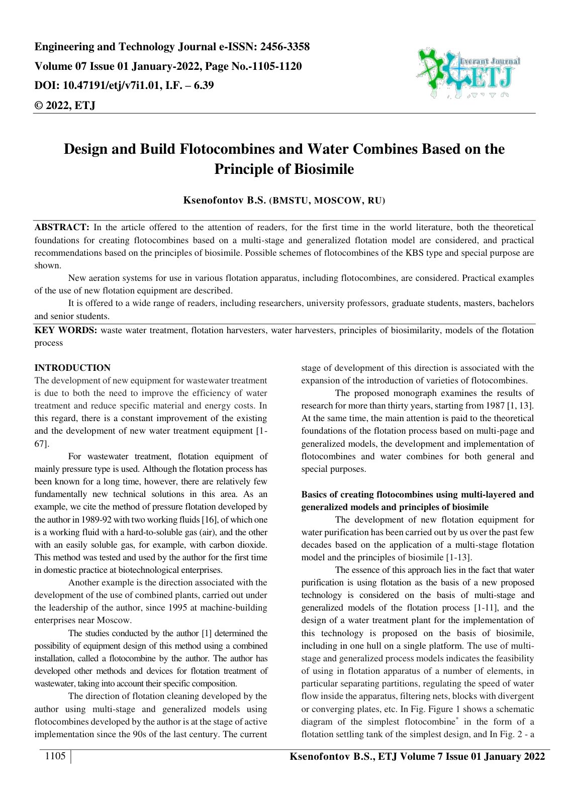First page of Design and Build Flotocombines and Water Combines Based on the 