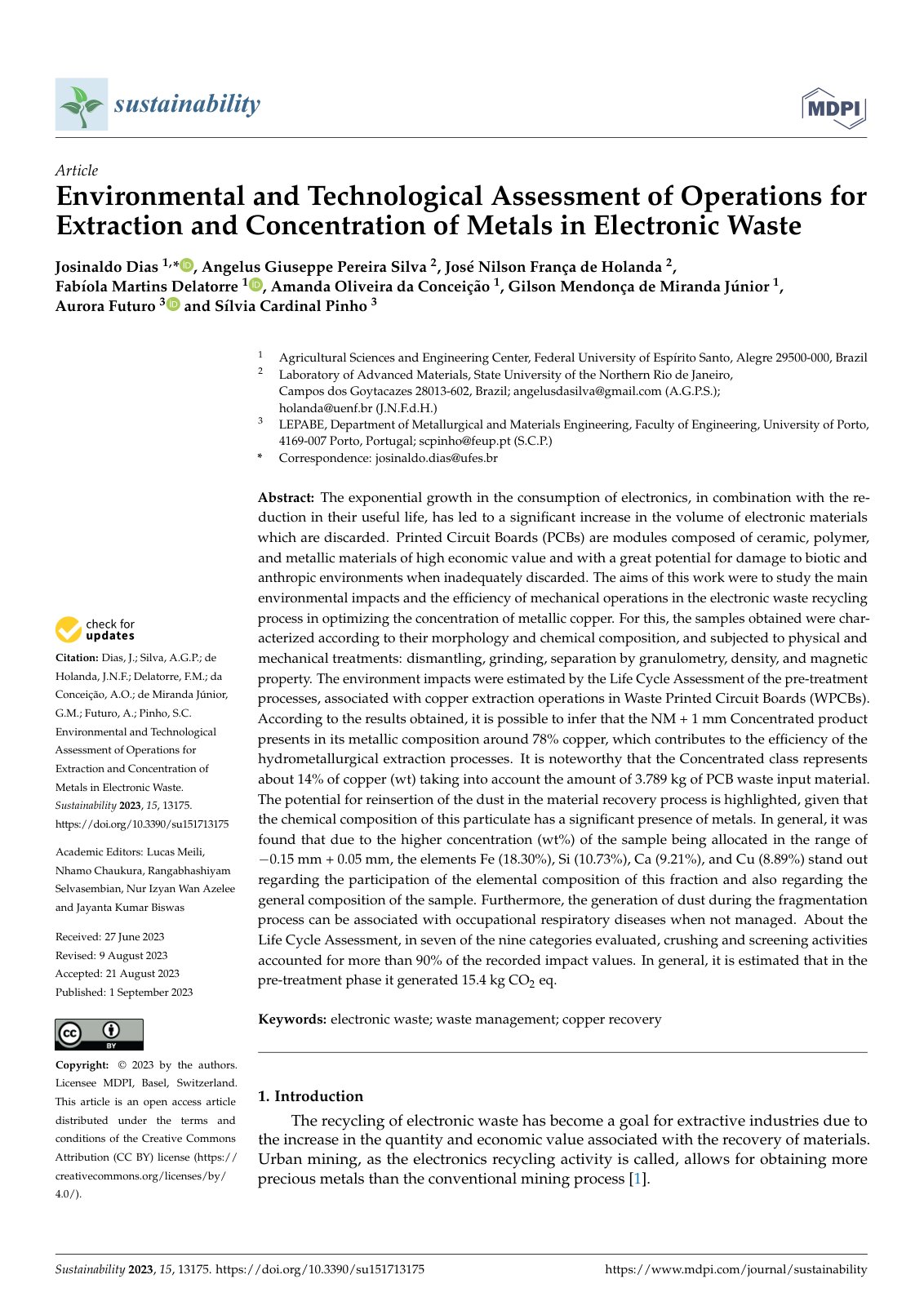 First page of Environmental And Technological Assessme