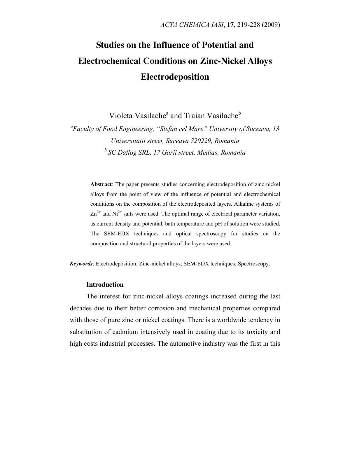 First page of Studies on the Influence of Potential an