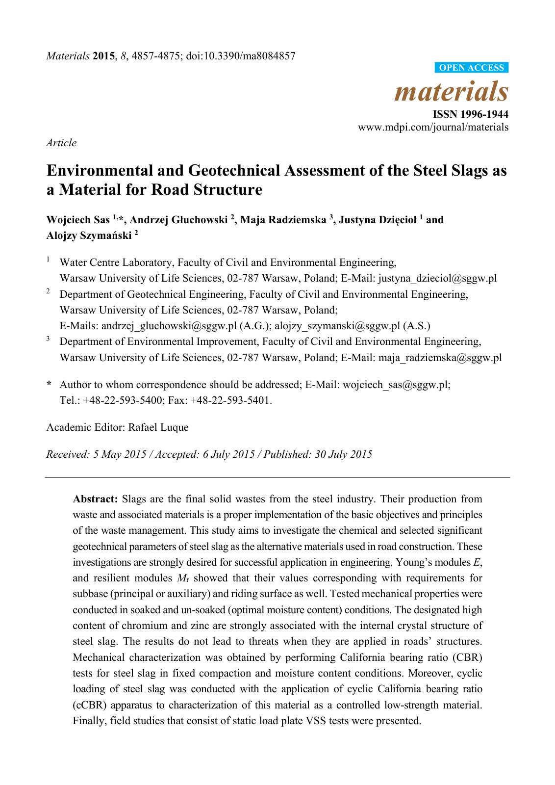 First page of Environmental and Geotechnical Assessmen