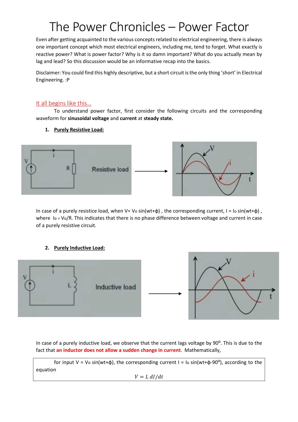 First page of The Power Chronicles – Power Factor