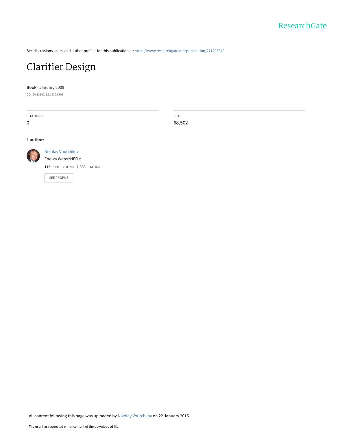 First page of ClarifierDesignBook