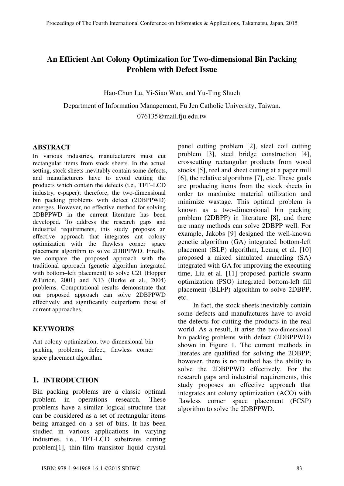 First page of An Efficient Ant Colony Optimization for