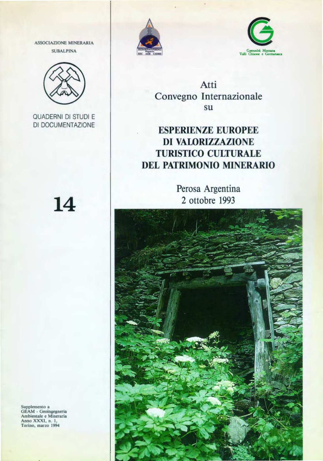 First page of ESPERIENZE EUROPEE DI VAWRIZZAZIONE TURISTICO CULTURALE DEL PATRIMONIO MINERARIO