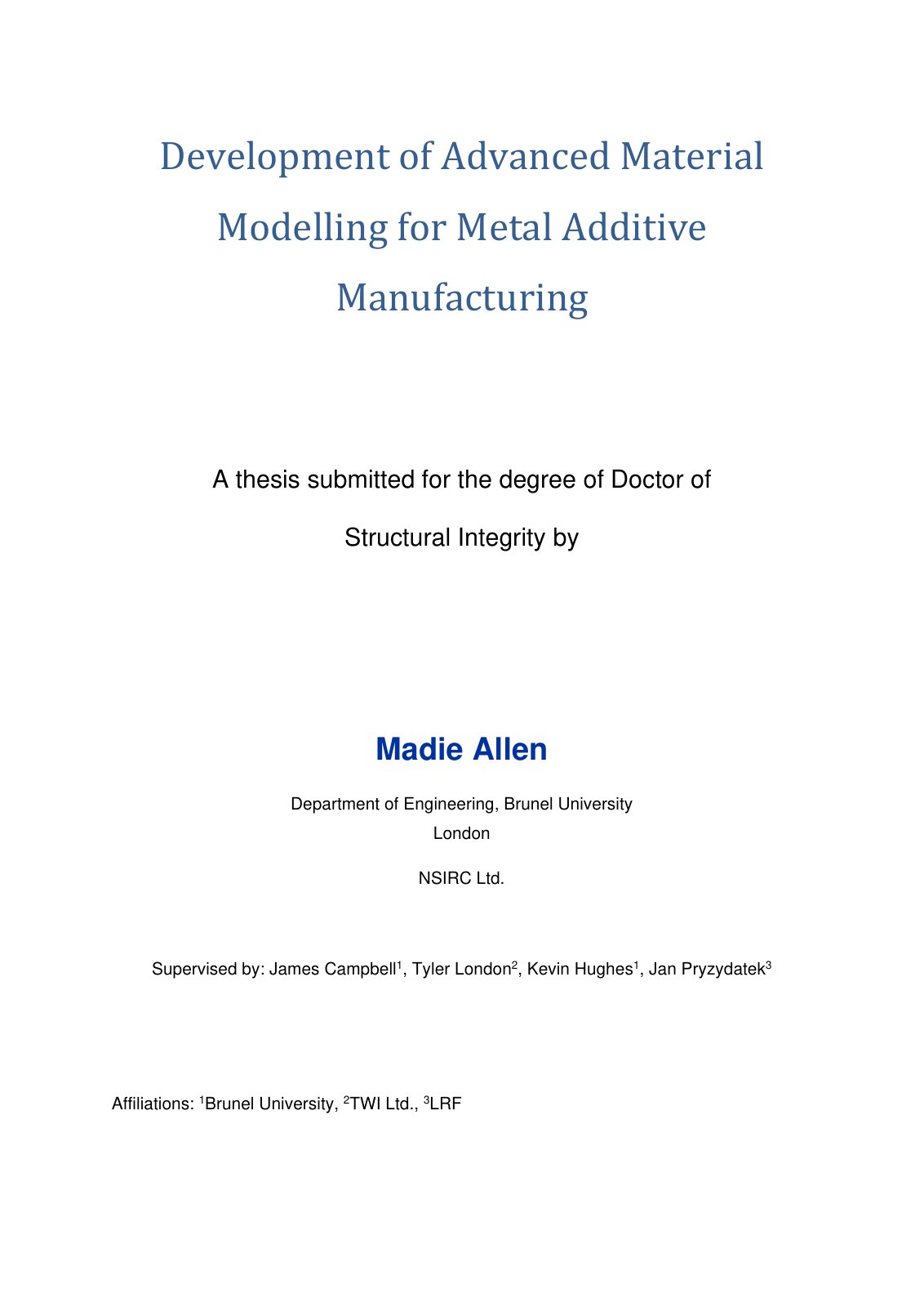First page of Development of Advanced Material