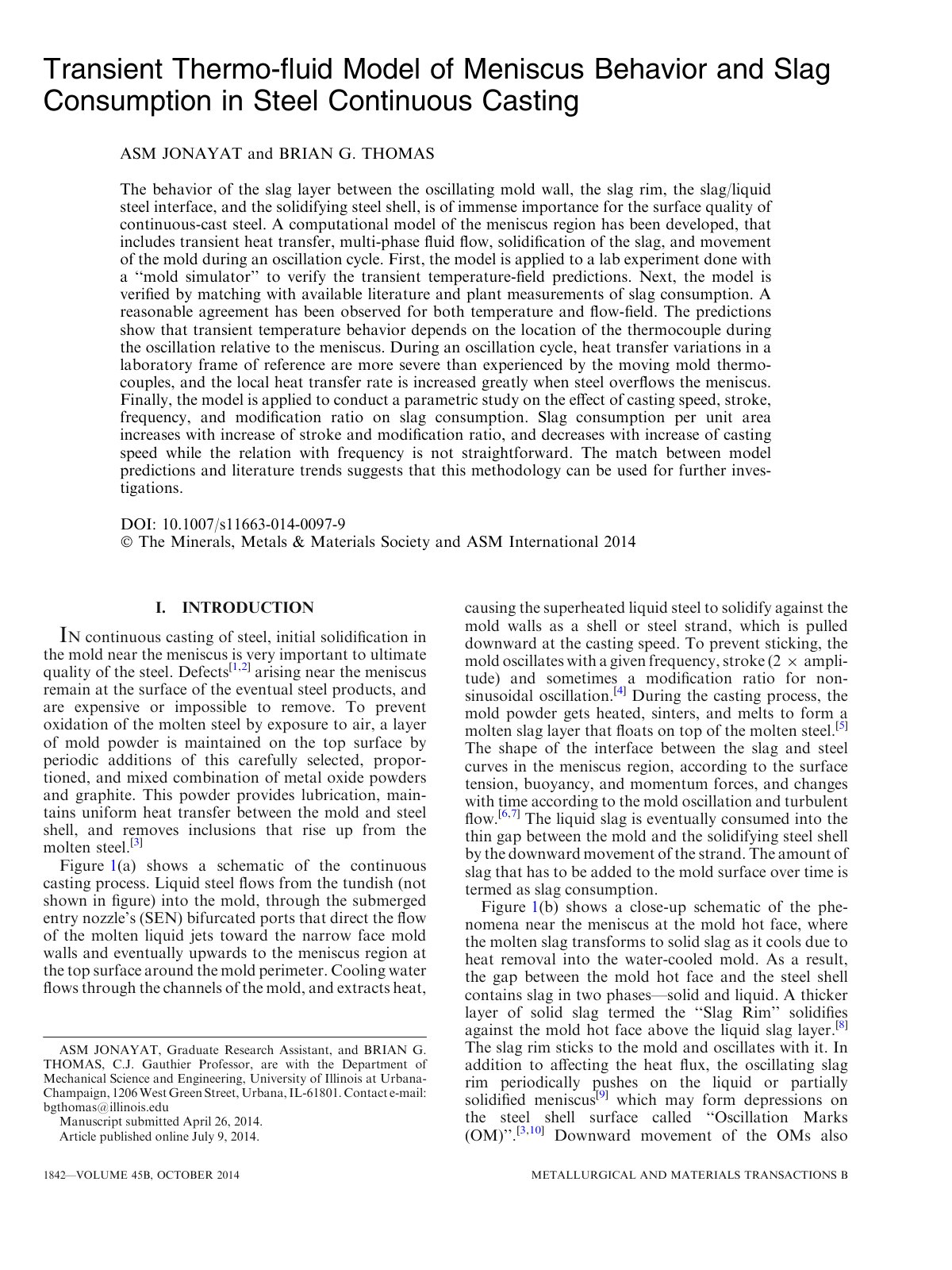 First page of Transient Thermo fluid Model of Meniscus