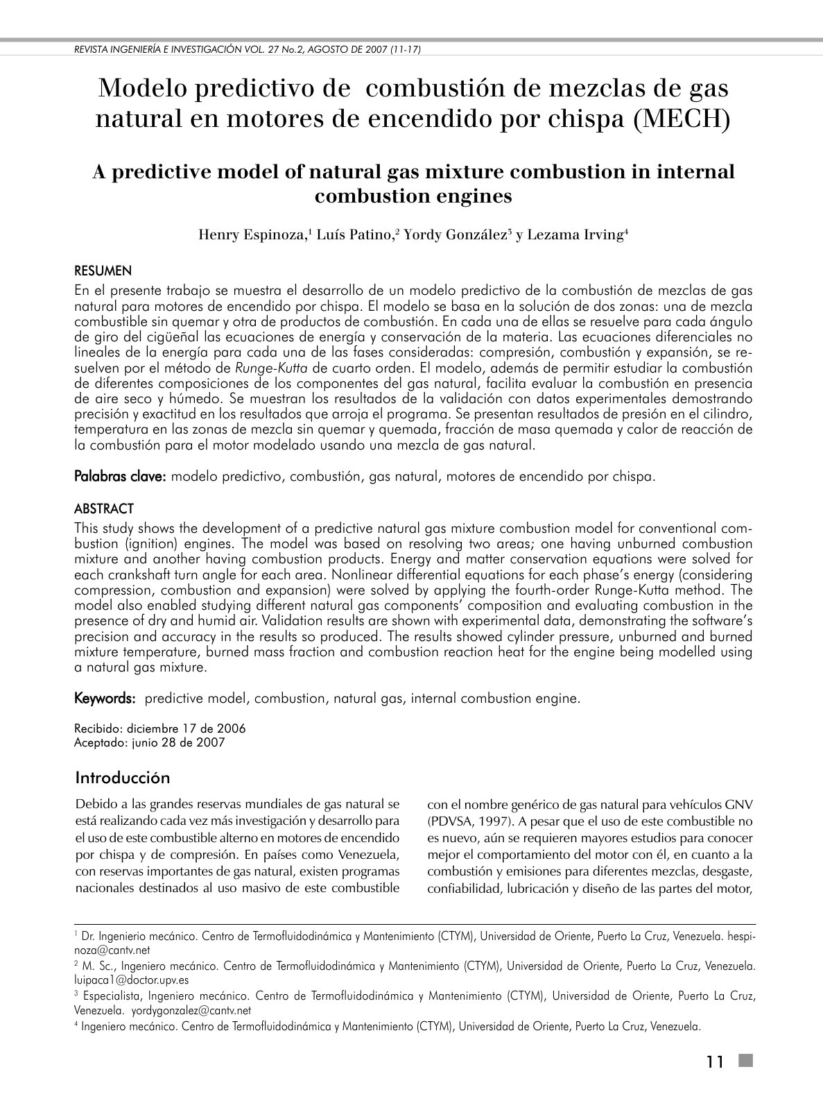First page of A predictive model of natural gas mixtur