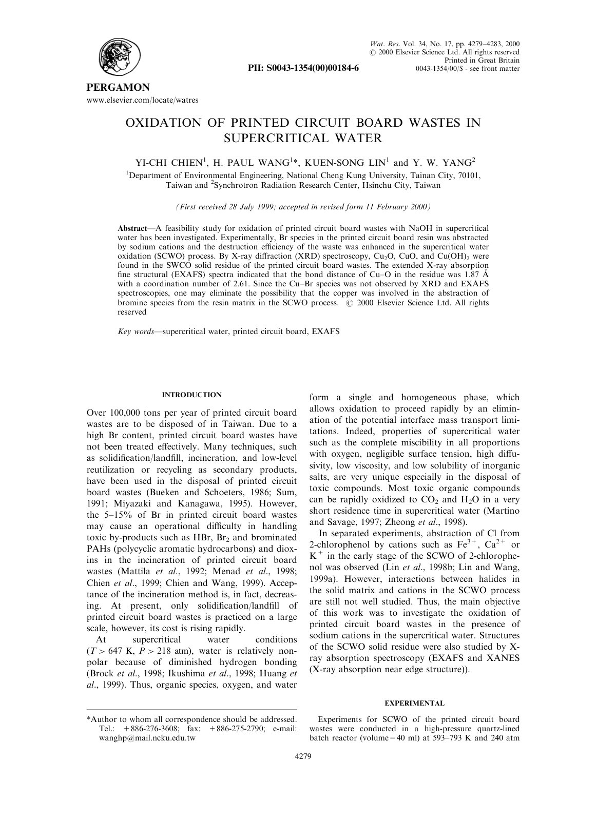 First page of Oxidation of printed circuit board waste