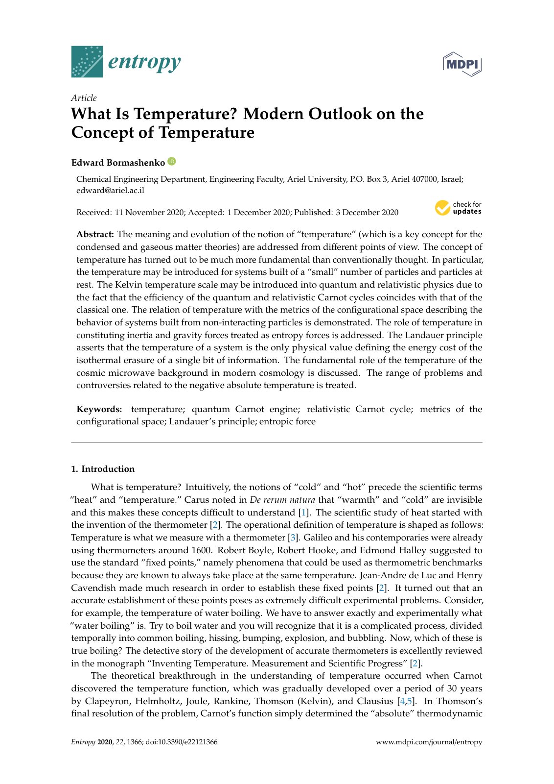 First page of What Is T emperature? Modern Outlook on the Concept of T emperature