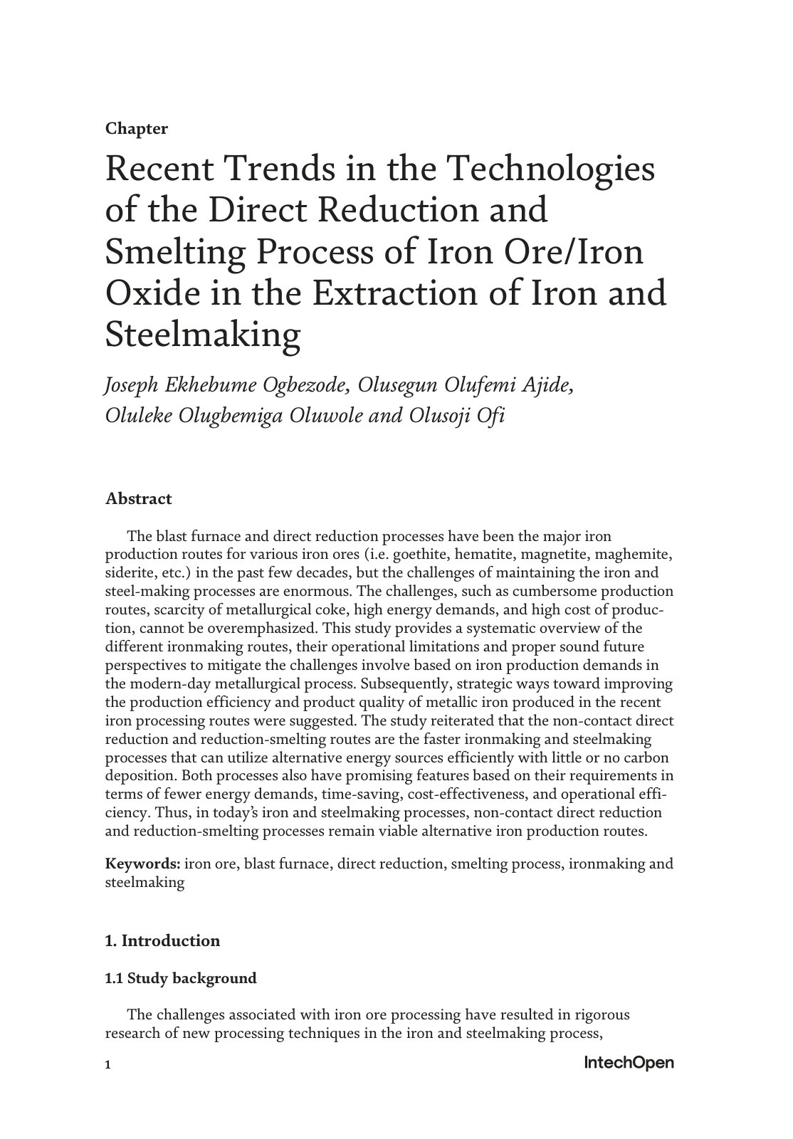 First page of Recent Trends in the Technologies of the