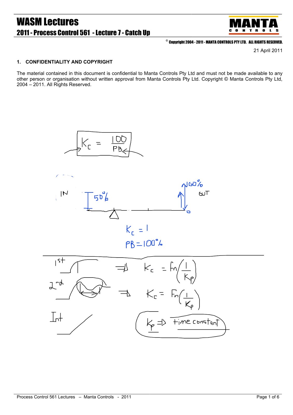 First page of 561   Year 2011 Lecture 7   Catch Up