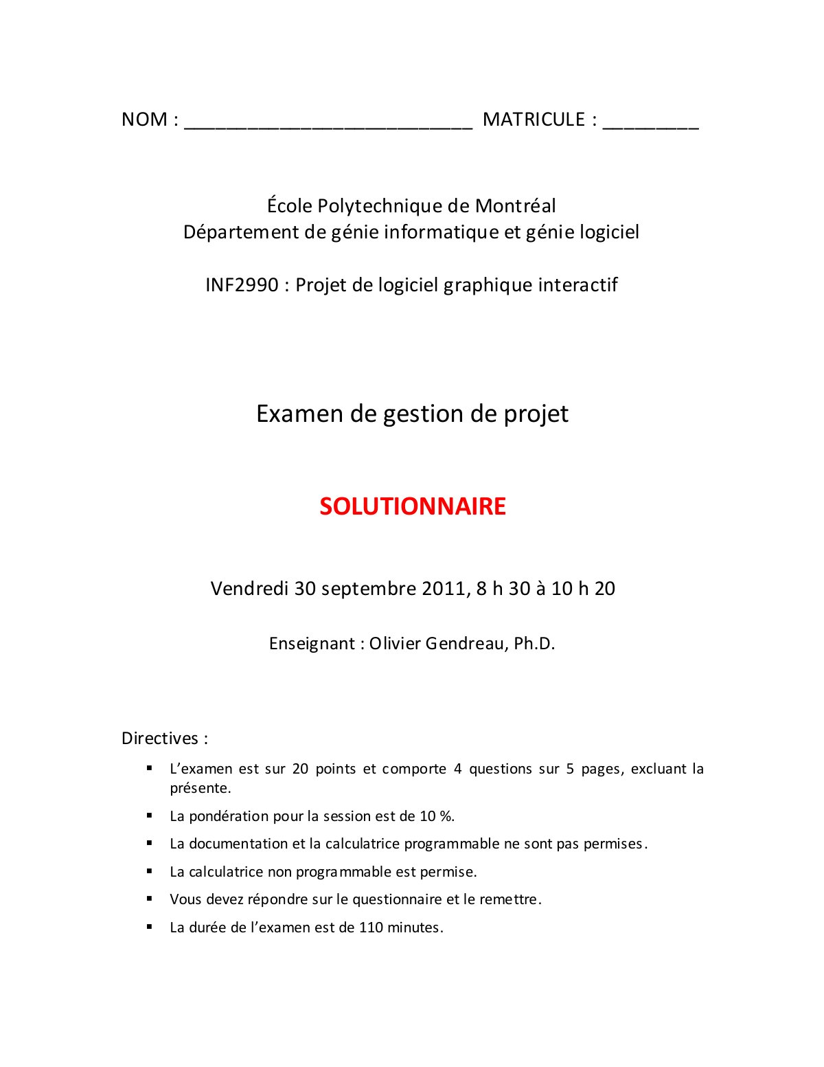 First page of INF2990 Intra1 A2011 QS