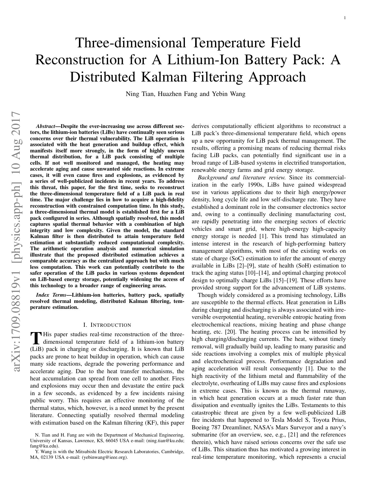 First page of Three-dimensional Temperature Field