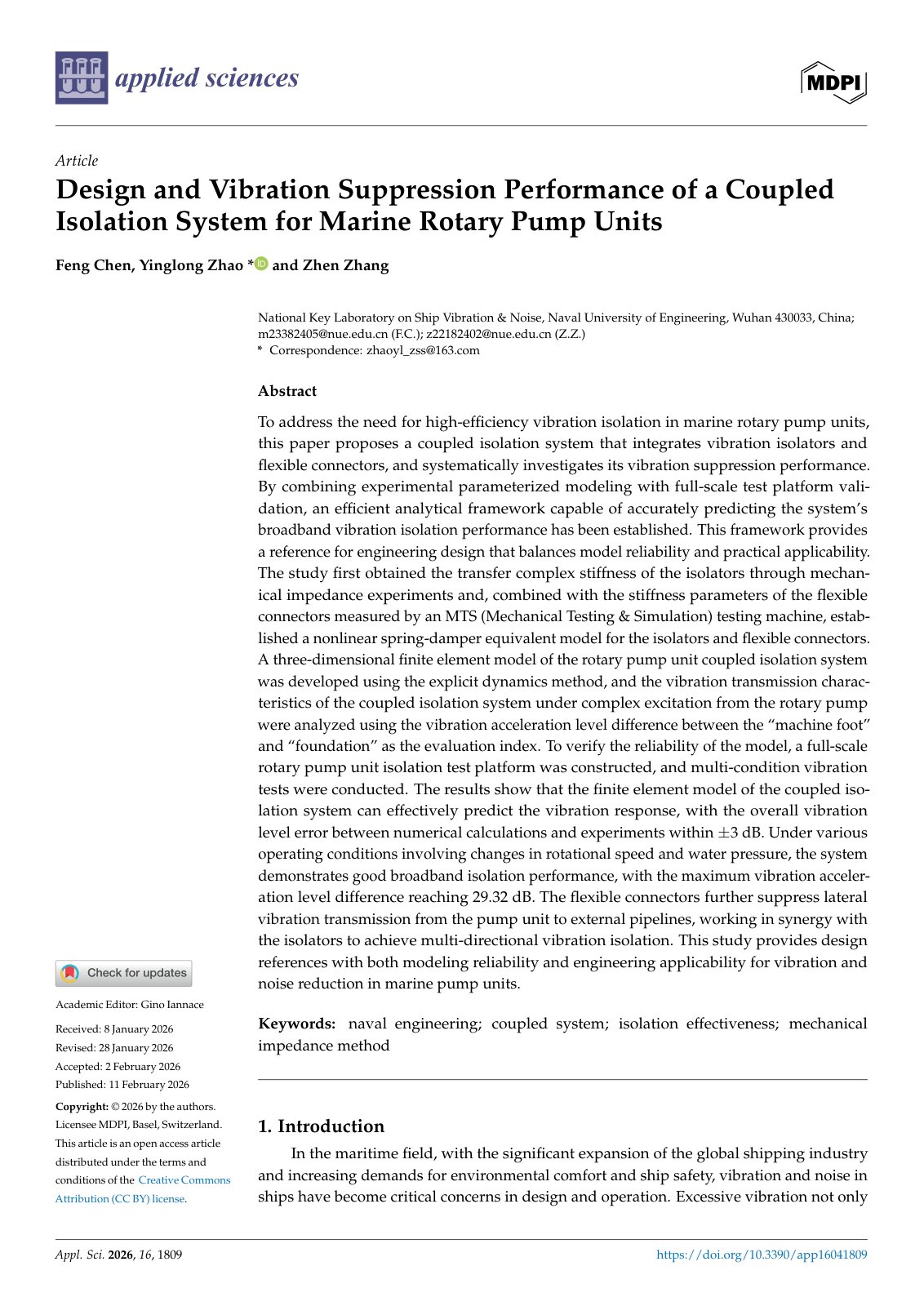First page of Design and Vibration Suppression Performance of a 