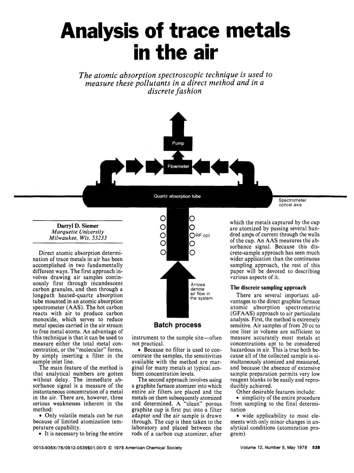 First page of Analysis of trace metals