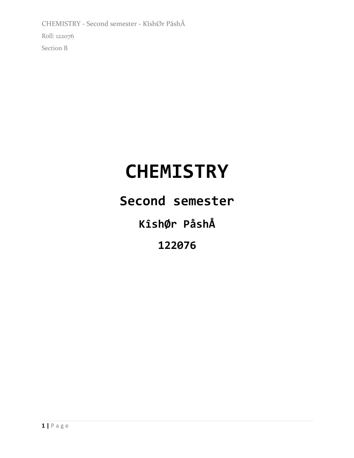 First page of Chemical Corrosion