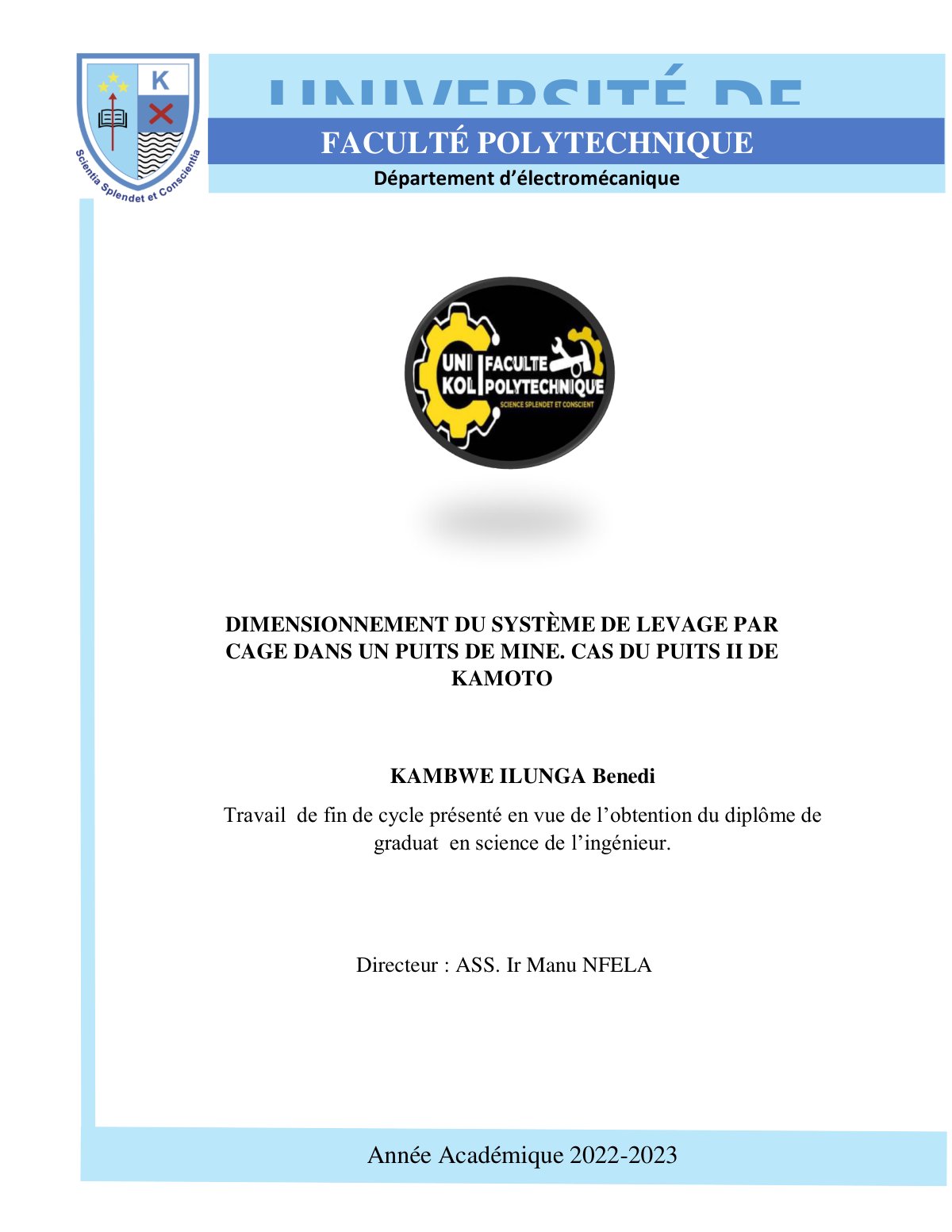 First page of TFC KABWE ILUNGA