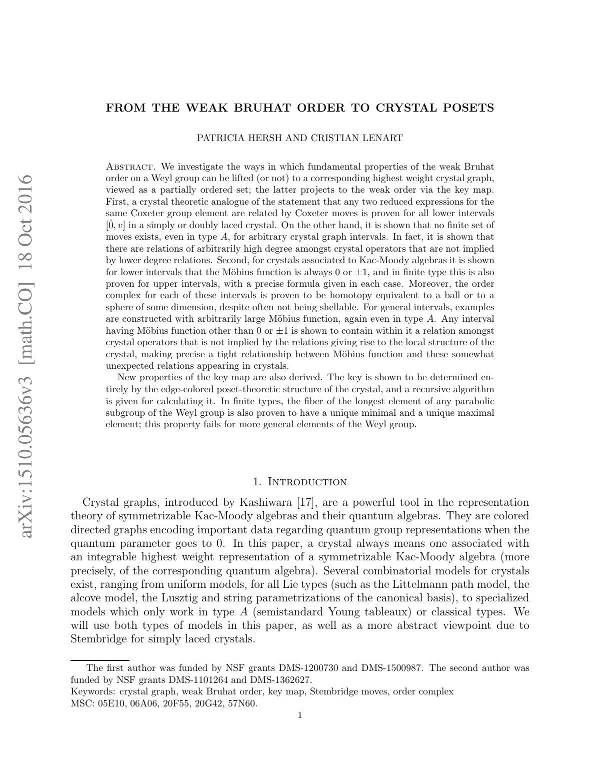 First page of From the weak Bruhat order to crystal po