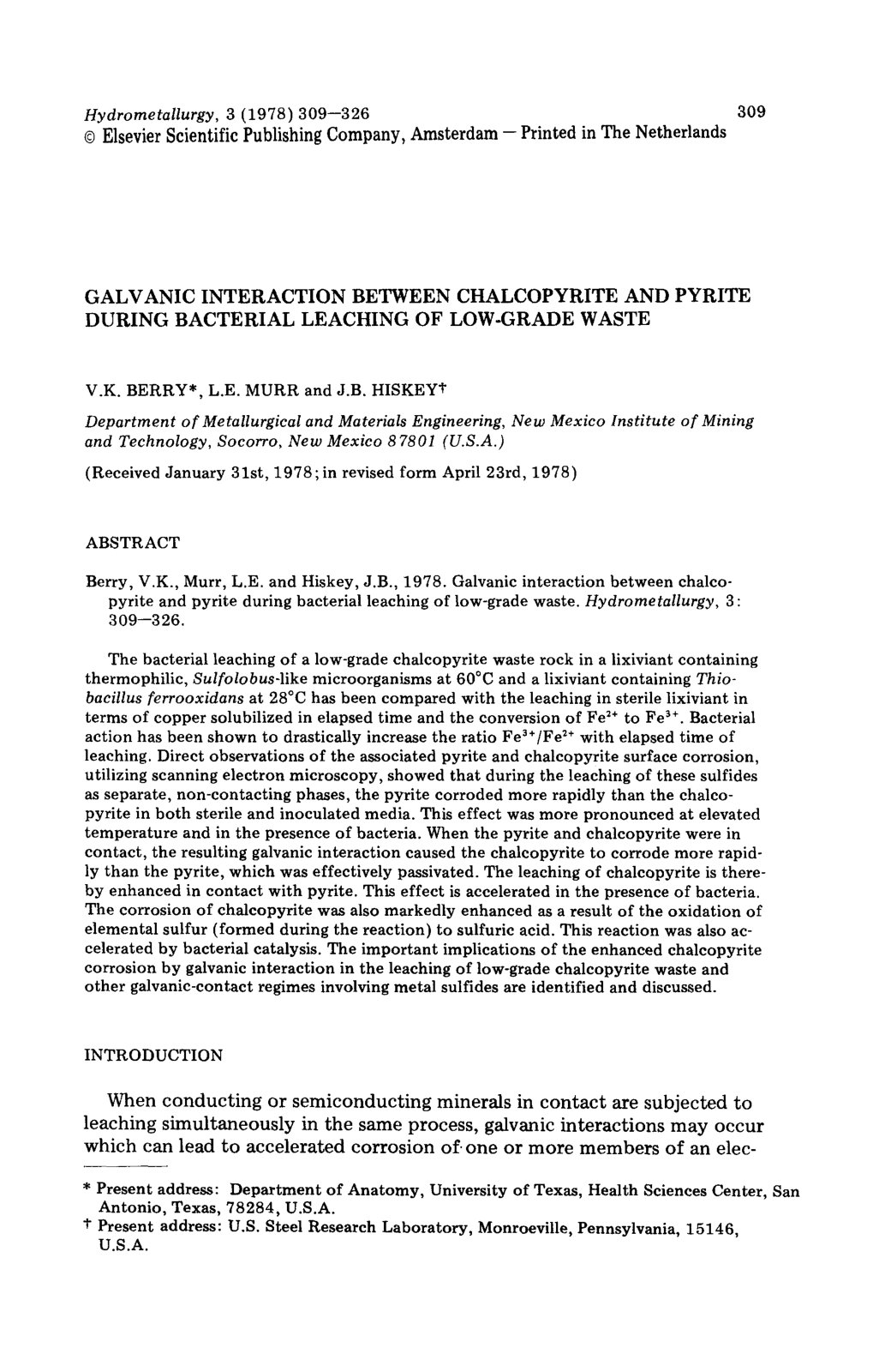 First page of Galvanic interaction between chalcopyrit