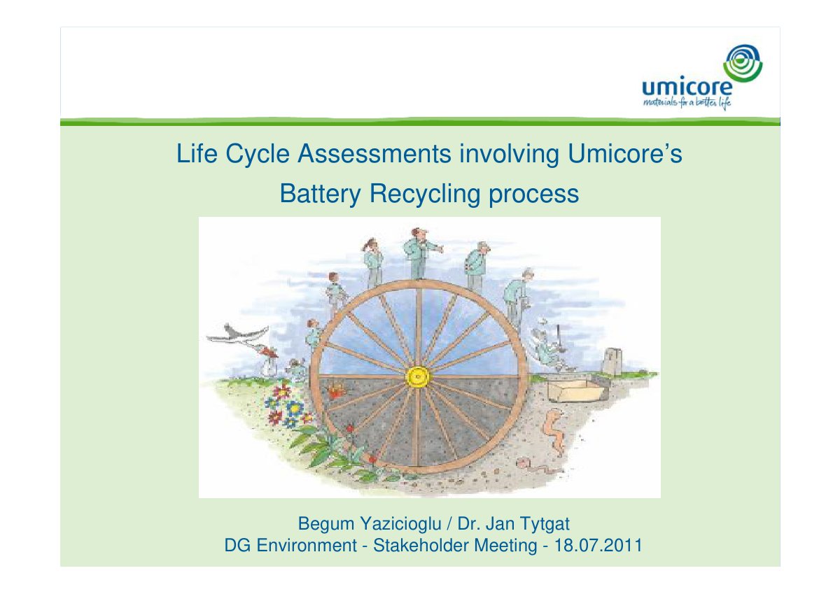 First page of umicore pres 18072011