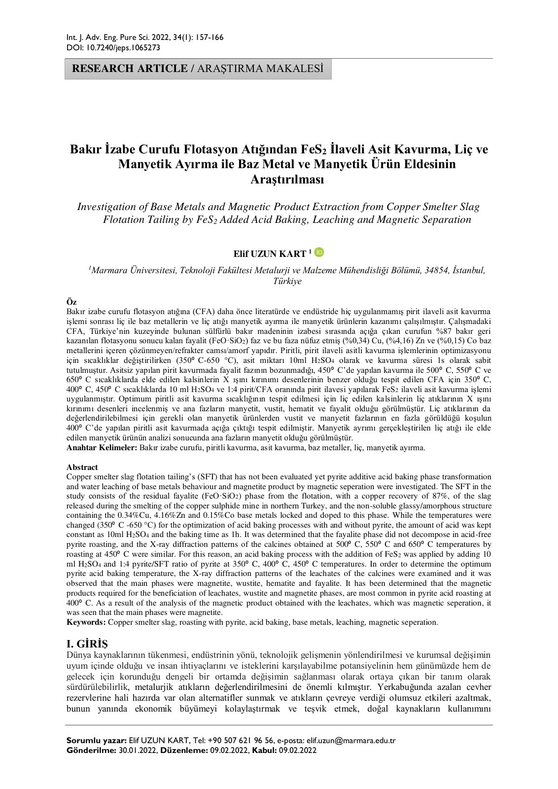 First page of Bakir Izabe Curufu Flotasyon Atigindan F