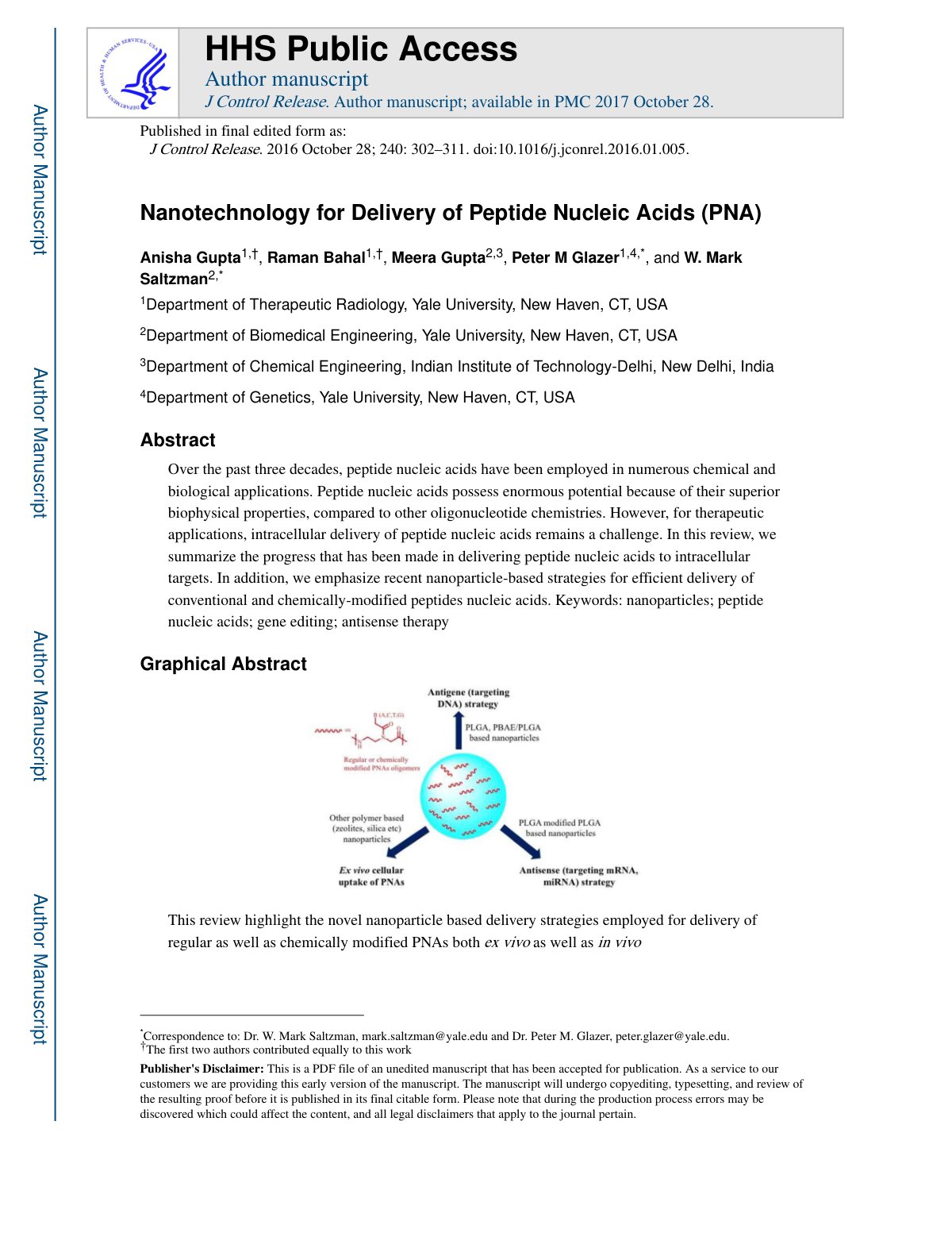 First page of Nanotechnology for delivery of peptide n